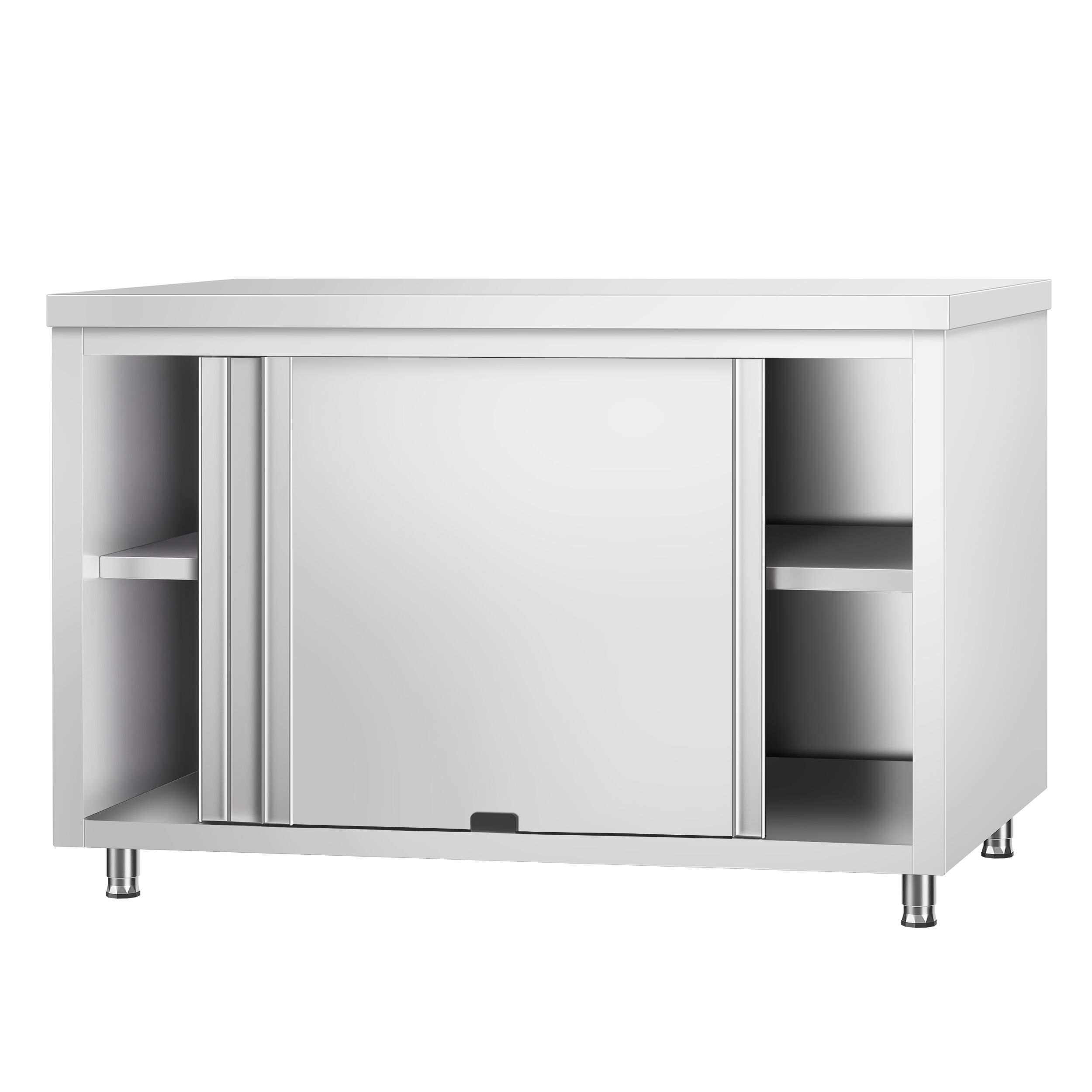 Edelstahl Arbeitsschrank PREMIUM - 1400x700mm - mit Durchreiche