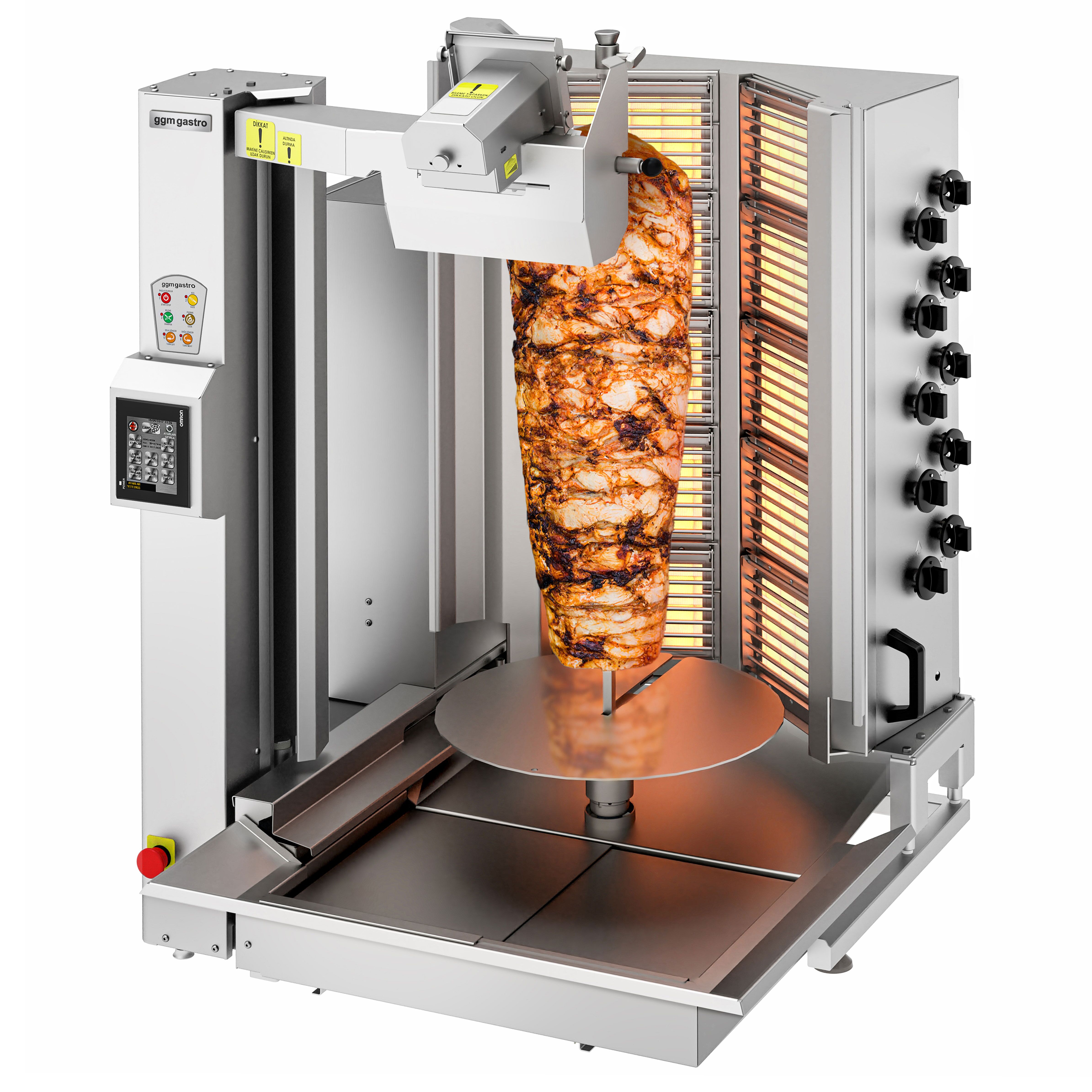 Gas Doner Kebab Grill - 10 Burner - up to 150kg - 26.6kW - incl. 1 skewer & grease tray