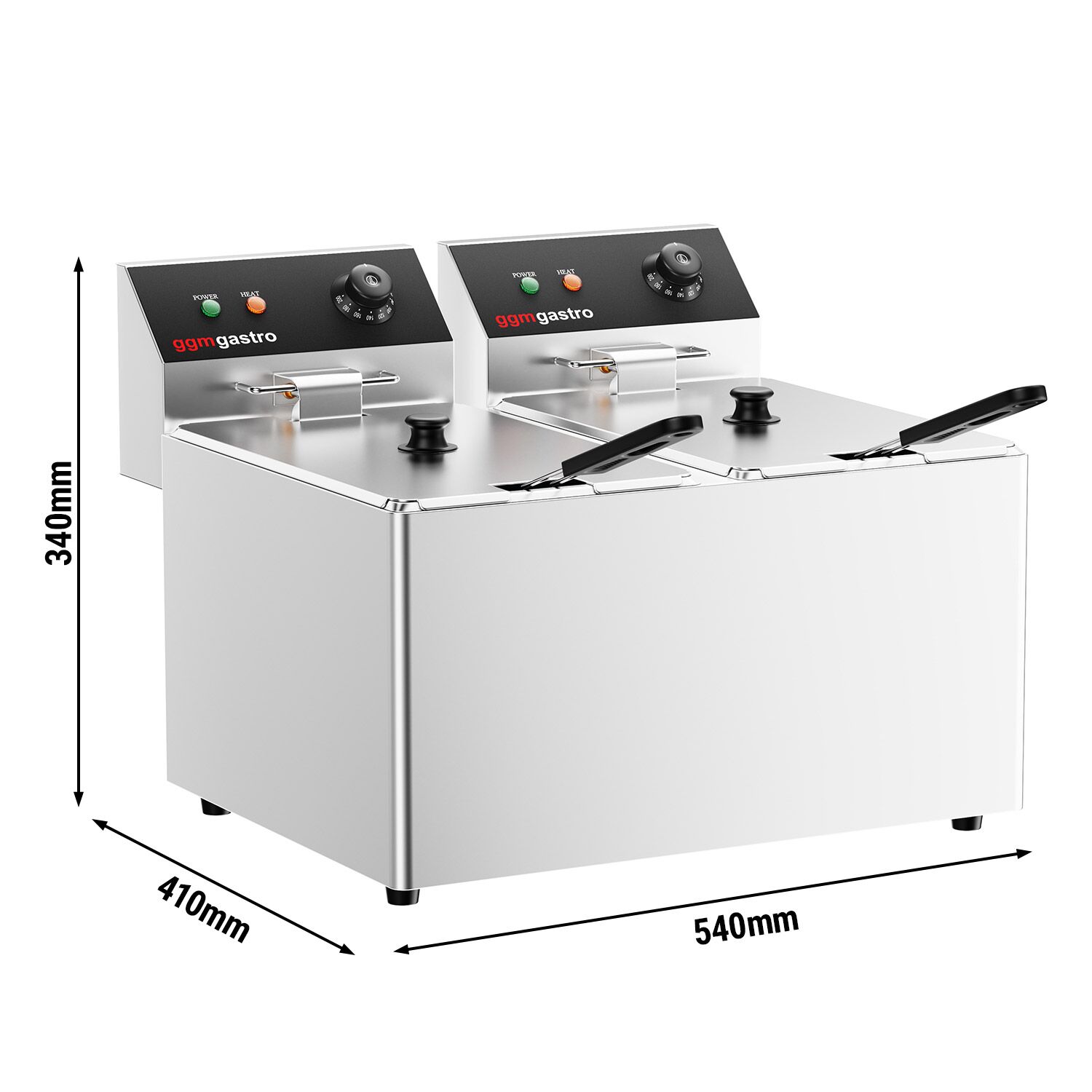 Friteuse Électrique Double - 8 + 8 Litres - 6,5 kW
