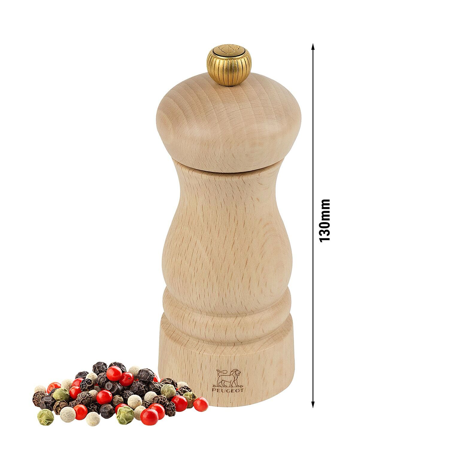 (6 pièces) PEUGEOT | CLERMONT – Moulin à poivre – Bois – Naturel – Hauteur : 130 mm