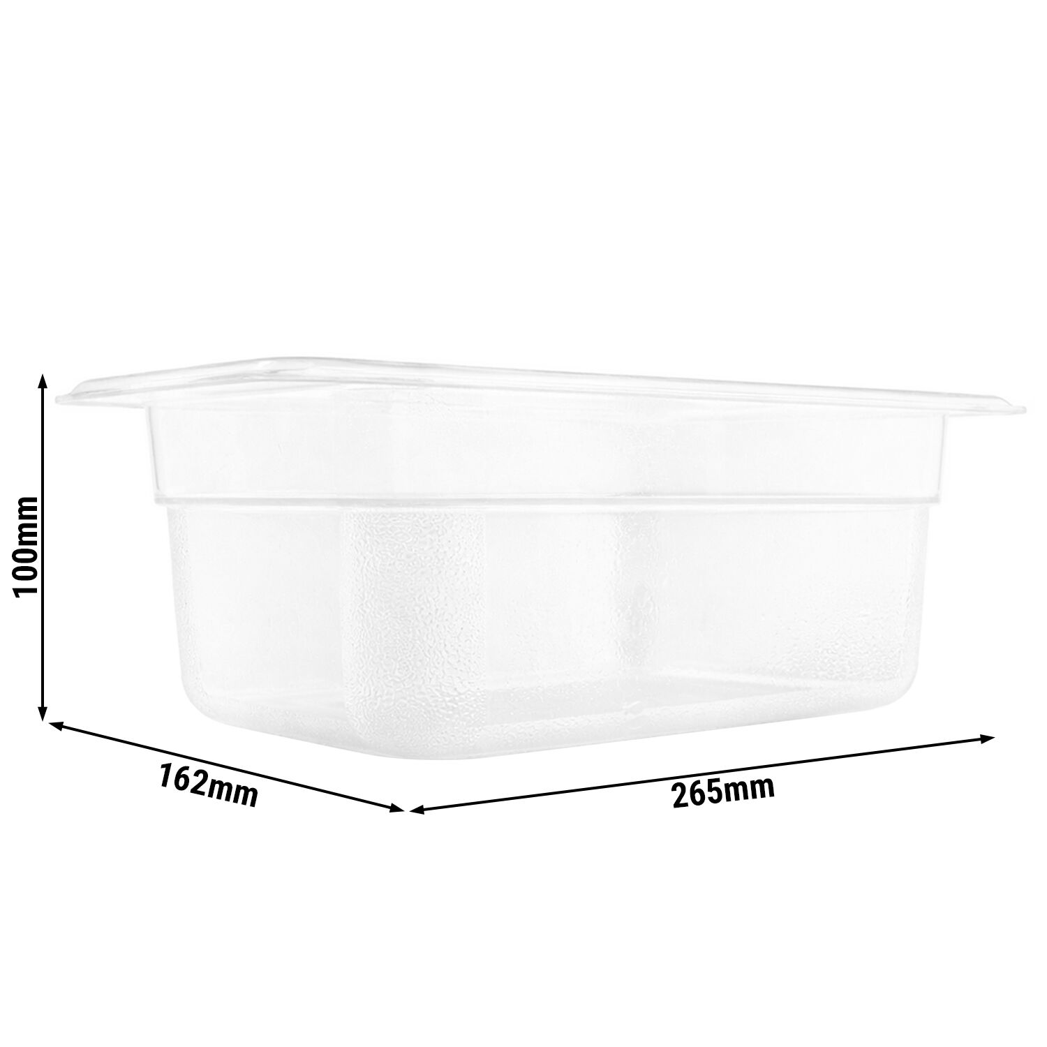 (6 pièces) Bac en Polypropylène - GN 1/4 - Translucide - 2,5 L - Hauteur : 100 mm