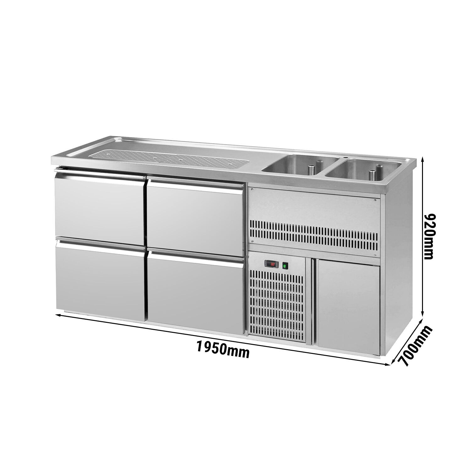 Biertheke Premium PLUS - 1950x700mm - 4 Schubladen