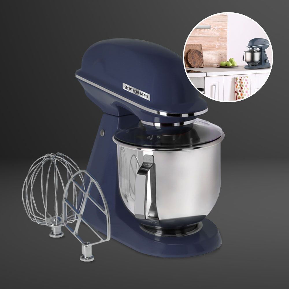 Countertop Commercial Planetary Mixer - 7L - 350W - incl. 3 attachments - Cobalt Blue