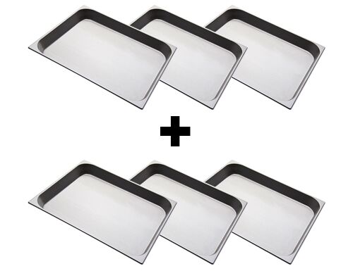 (6 pcs) Inox Bac GN 2/1 - Profondeur:65mm