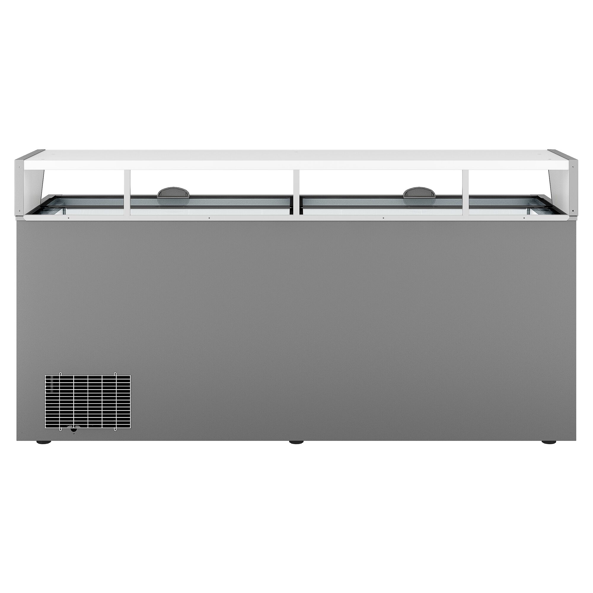 Îlot de congélation pour supermarché - 2104x850mm - 646 L - Couvercles coulissants en verre - Gris