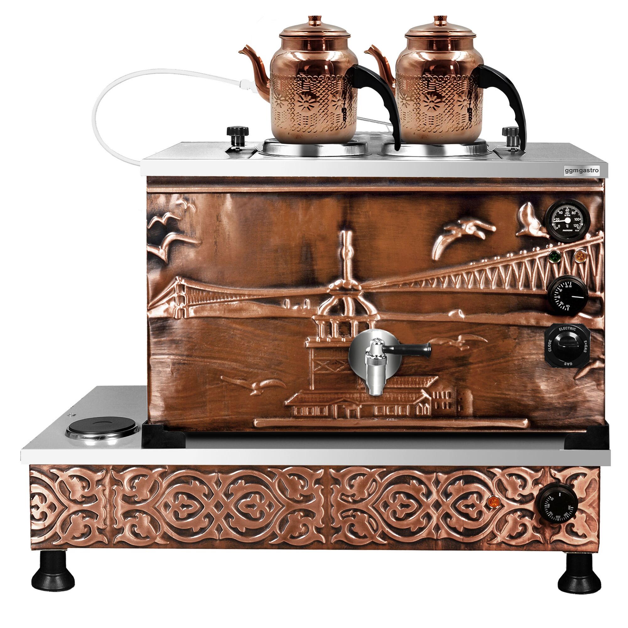 Commercial Electric Copper Tea Urn - 770mm - 22 Litres - Istanbul Design