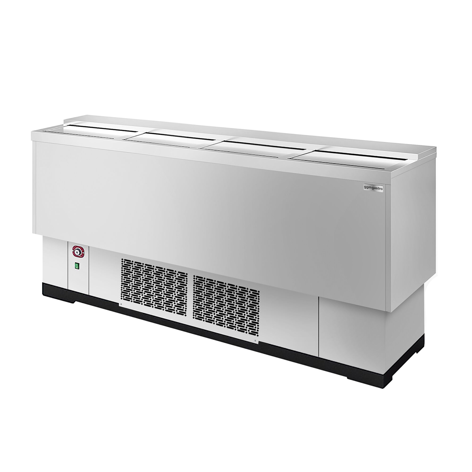 Coffre à boissons réfrigéré - Acier inoxydable - 415L - à couvercles coulissants