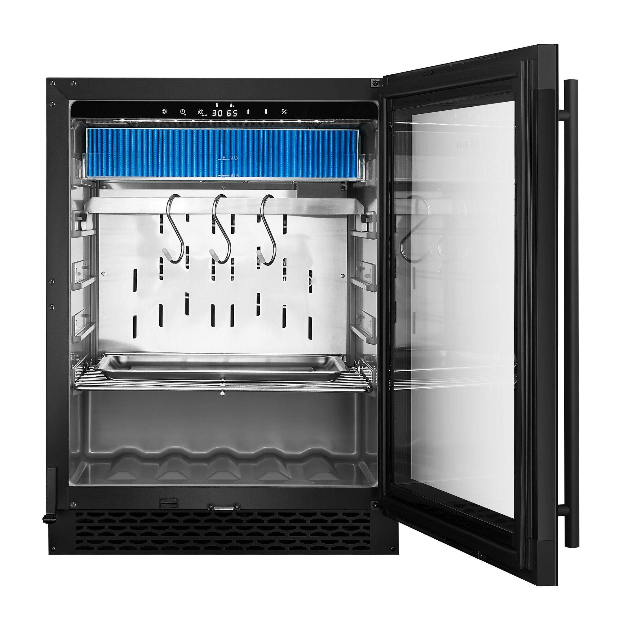 Dry Aging Armoire de maturation de la viande - 595mm - 98 litres - 1 porte vitrée sans cadre - Noir