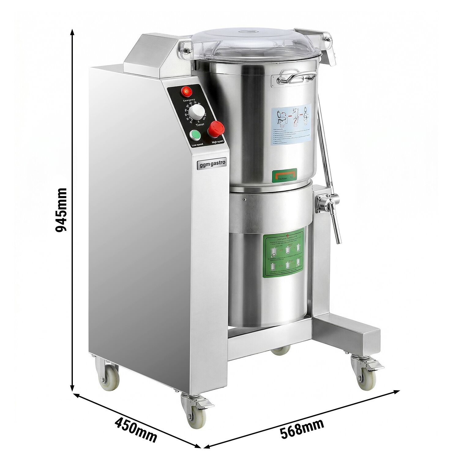 Hummusmaskin - 18 liter - 3 kW - 230 V - 1400 varv/min