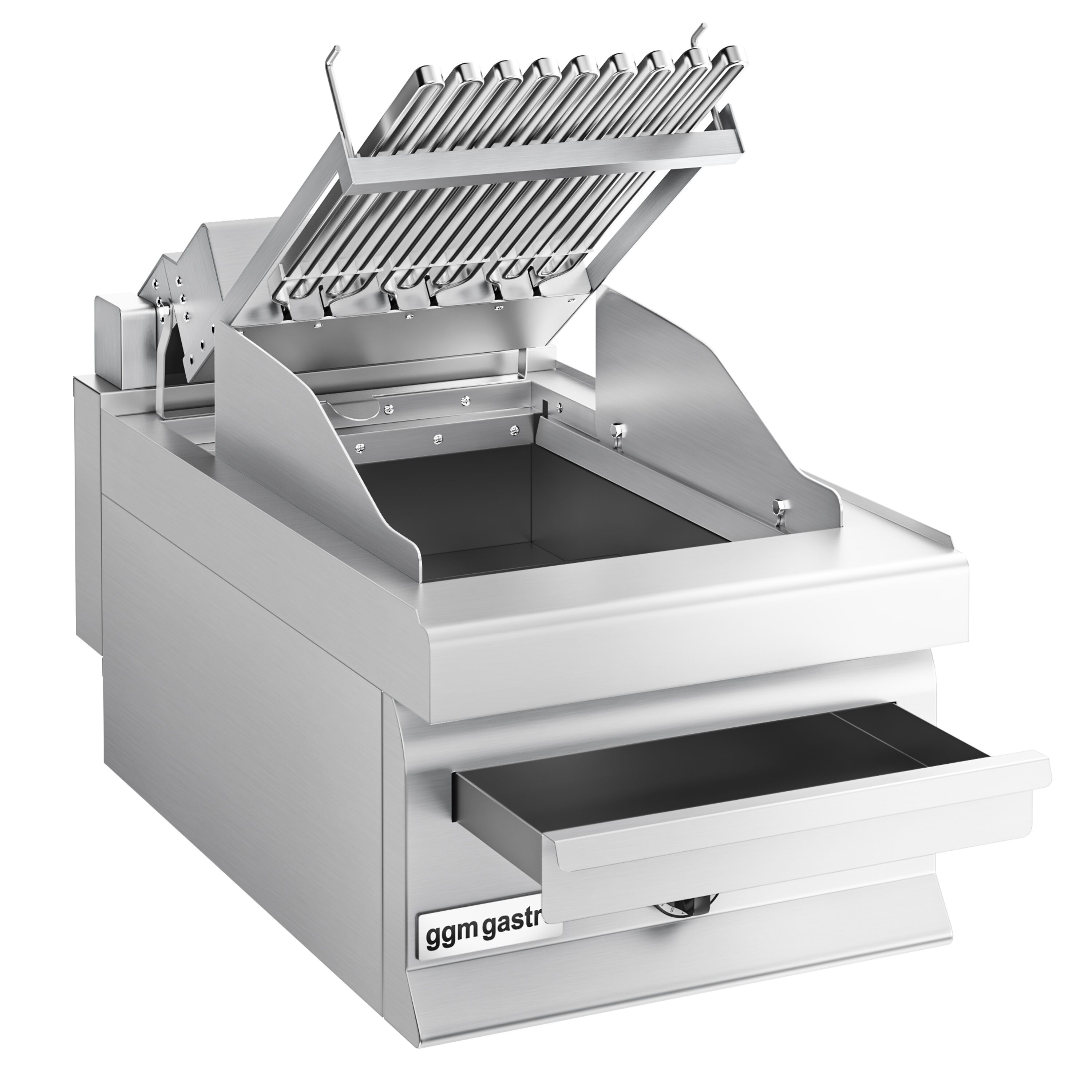 Grill électrique professionnel direct à eau - 3,75kW - de table - P700mm - grille inclinable