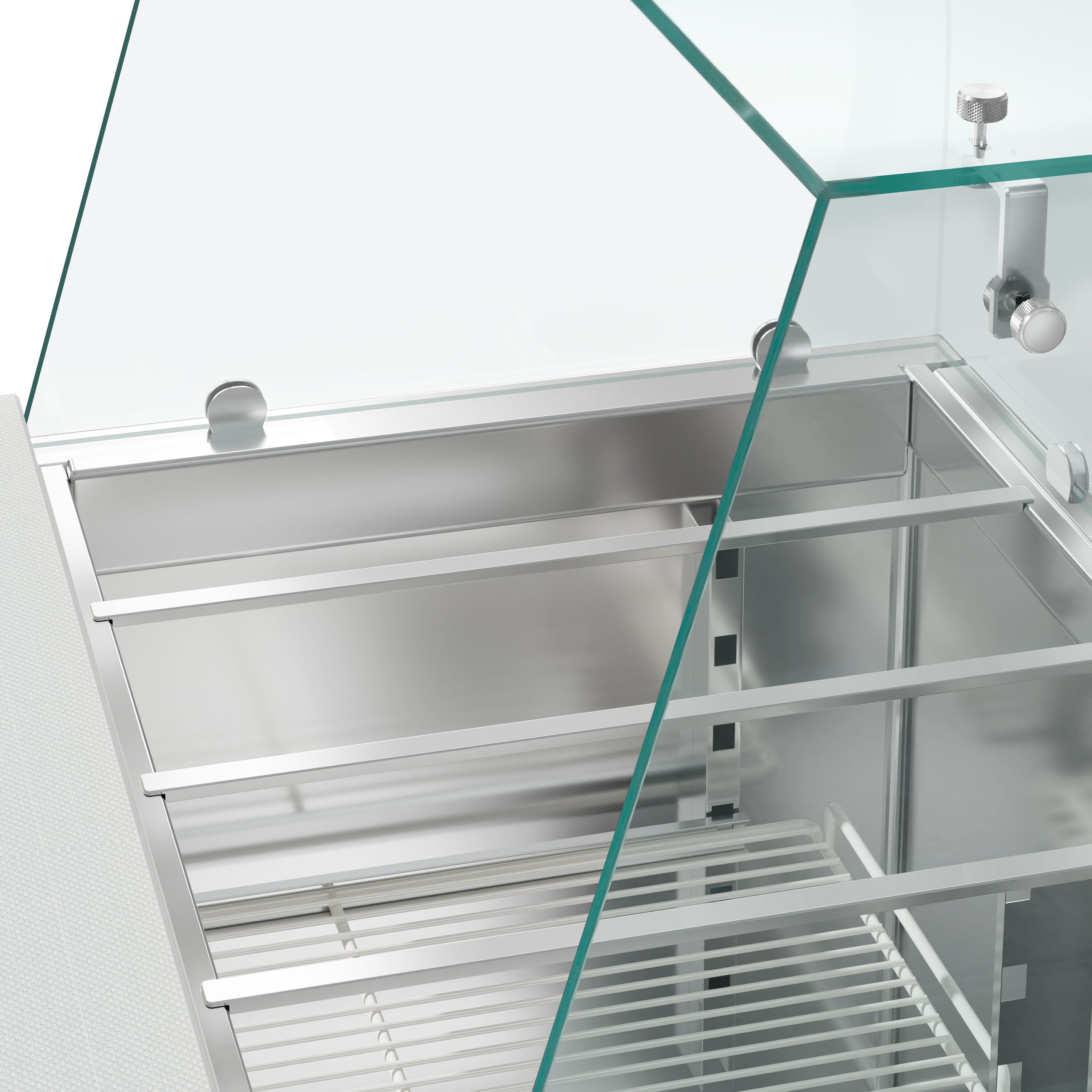 Saladette réfrigérée PREMIUM - 1368mm - 368L - 3 portes - avec vitrine de comptoir pour 4x GN 1/1