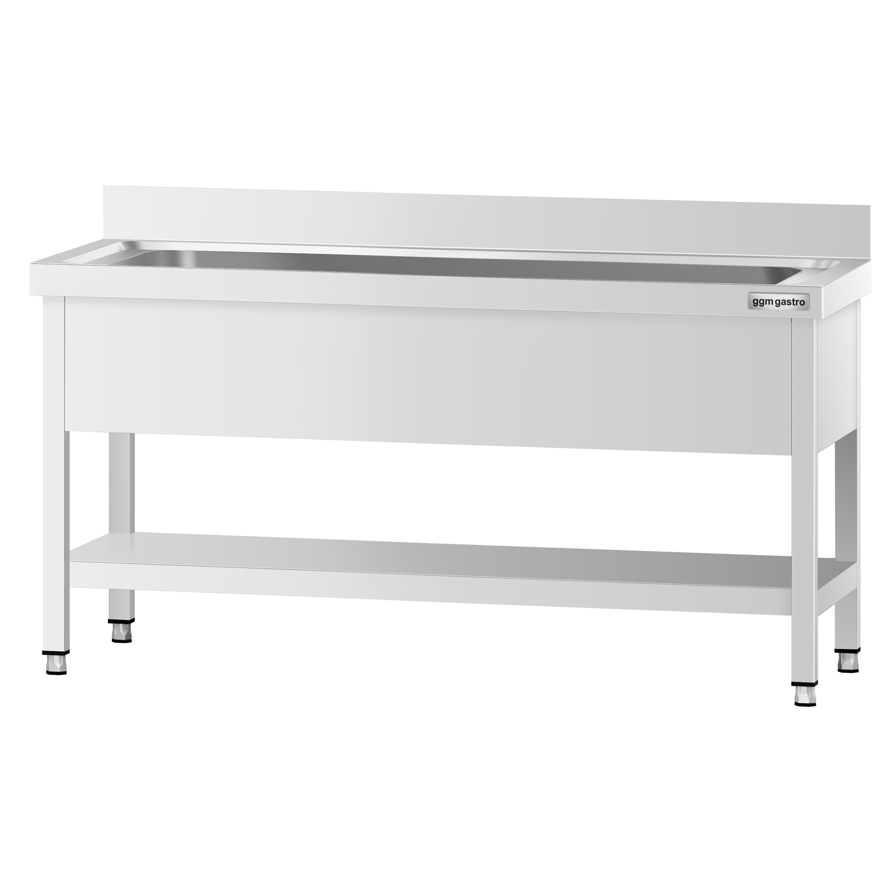 Commercial Pot Sink Table Premium - 1400x700 - Bottom shelf - 1 Bowl