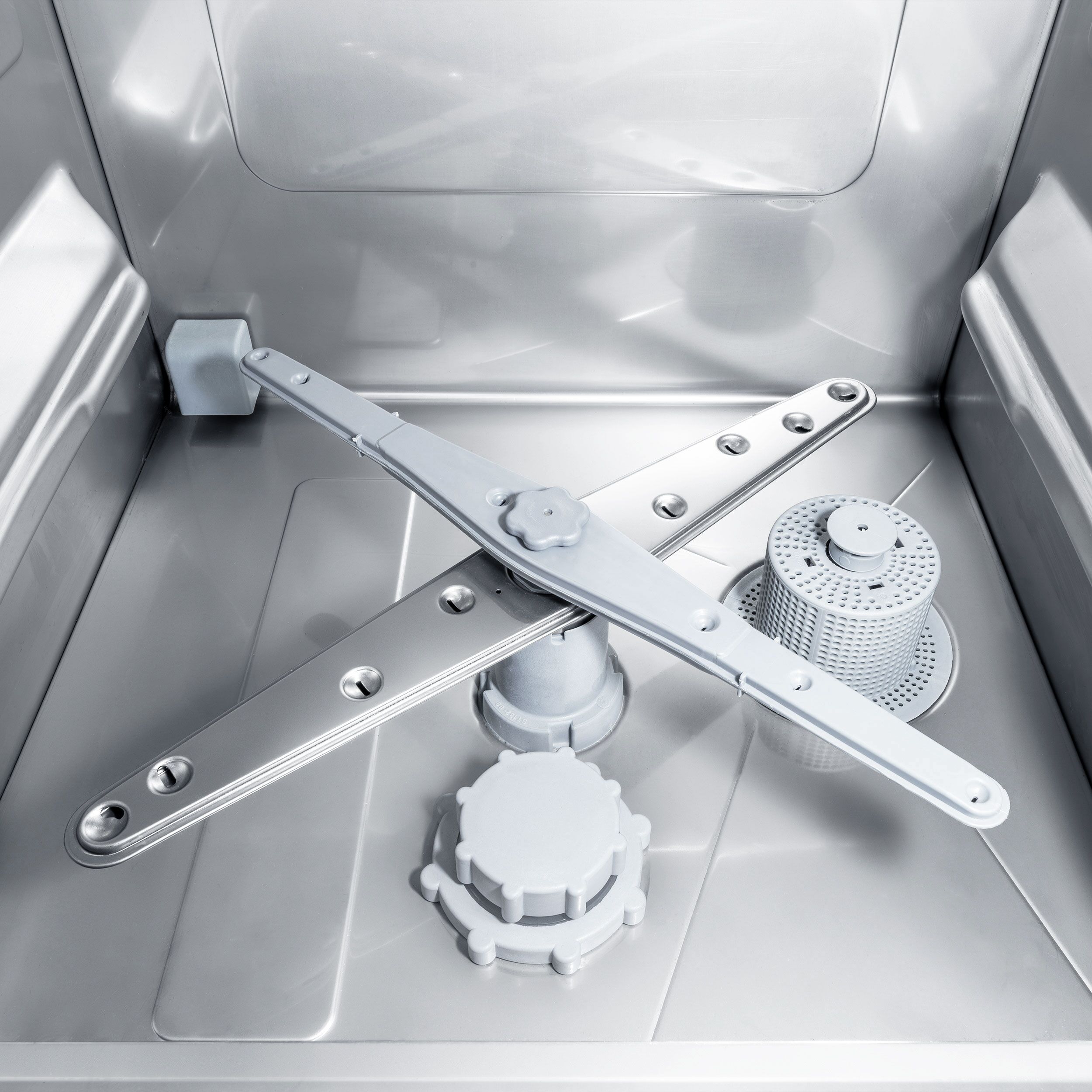 Lave-verres professionnel à double paroi - Numérique - 2,97kW - incl. Filtre à eau anti-calcaire - avec évacuation par gravité, pompes à détergent et de liquide de rinçage