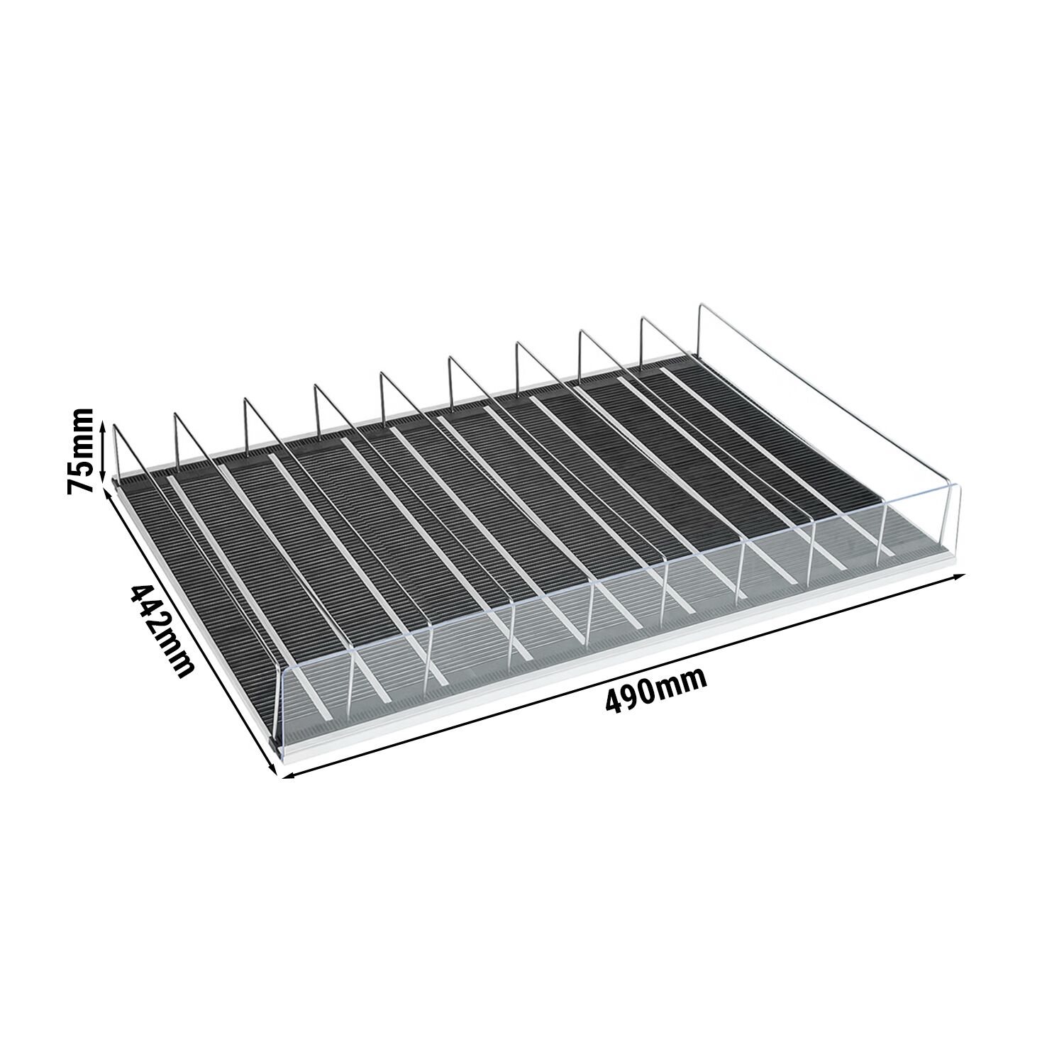 (5 pcs) Grille de présentation pour boissons - Acrylique & inox - 490x442x75mm - pour WKBL300 & WTBL300 - 9 compartiments