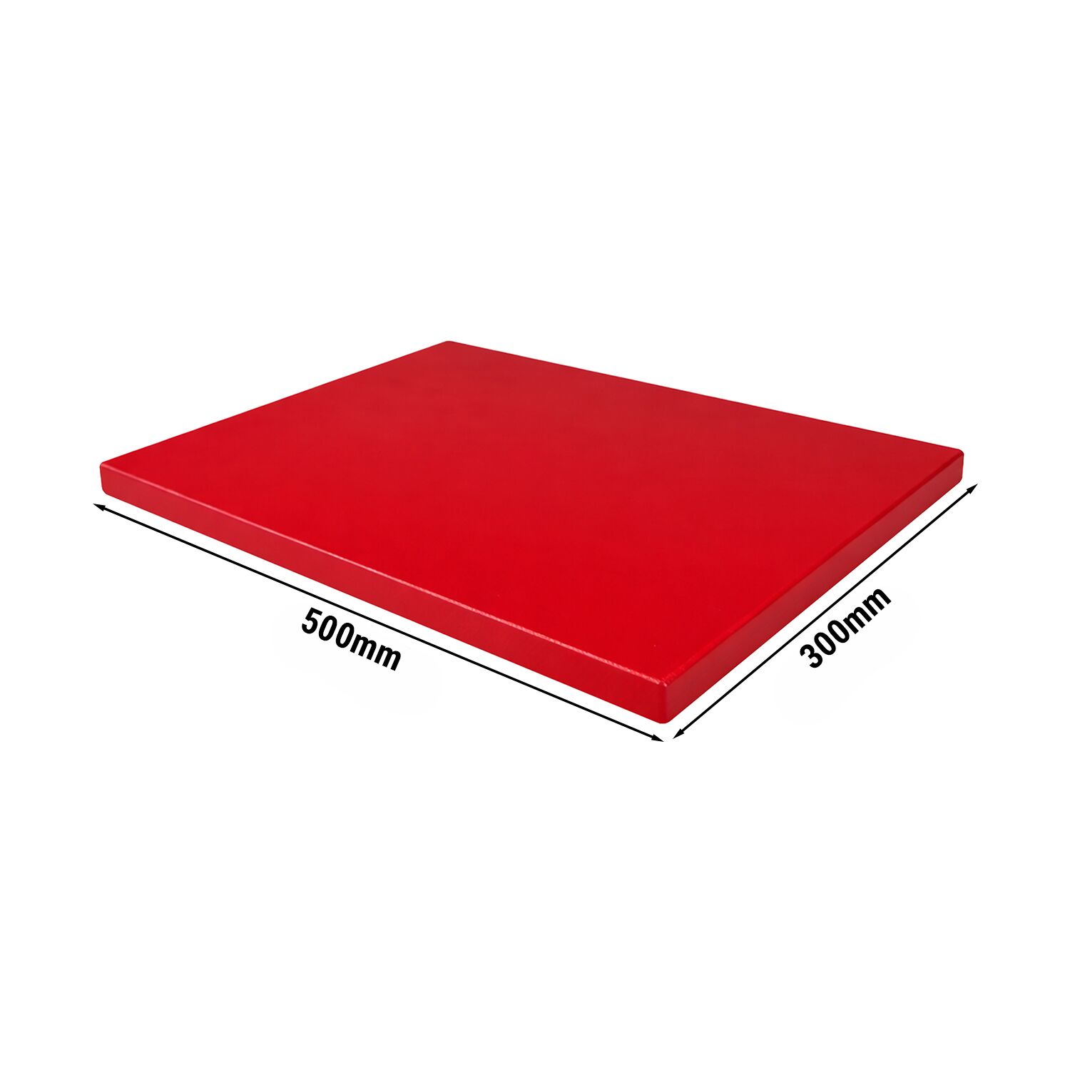 Planche à découper - 300x500mm - Épaisseur: 20mm - Conforme HACCP - Polyéthylène - Rouge