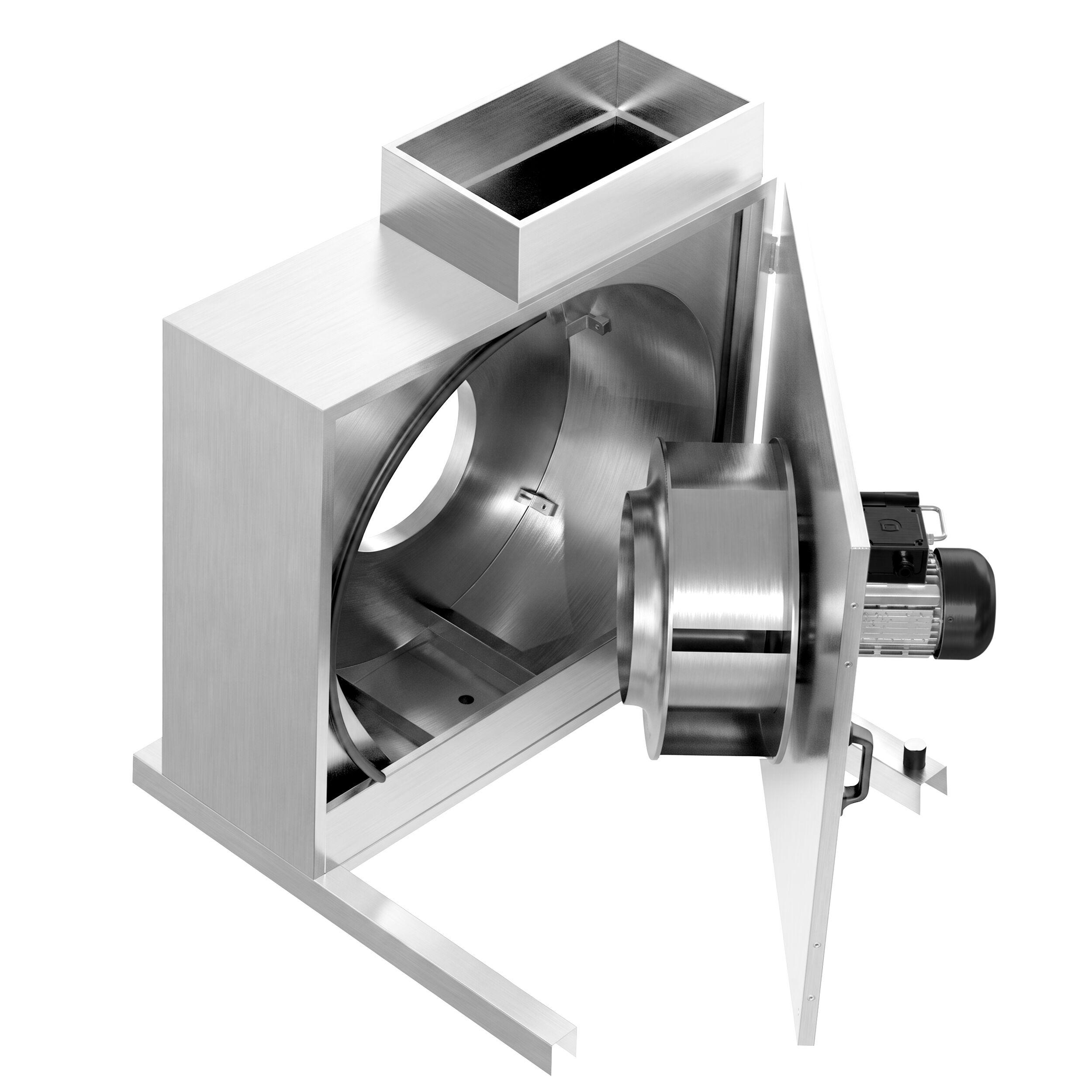 Airbox Pro - 2500m³ pro Stunde - 230 Volt - Aufklappbar - für Holzkohlegrills & hohe Temperaturen