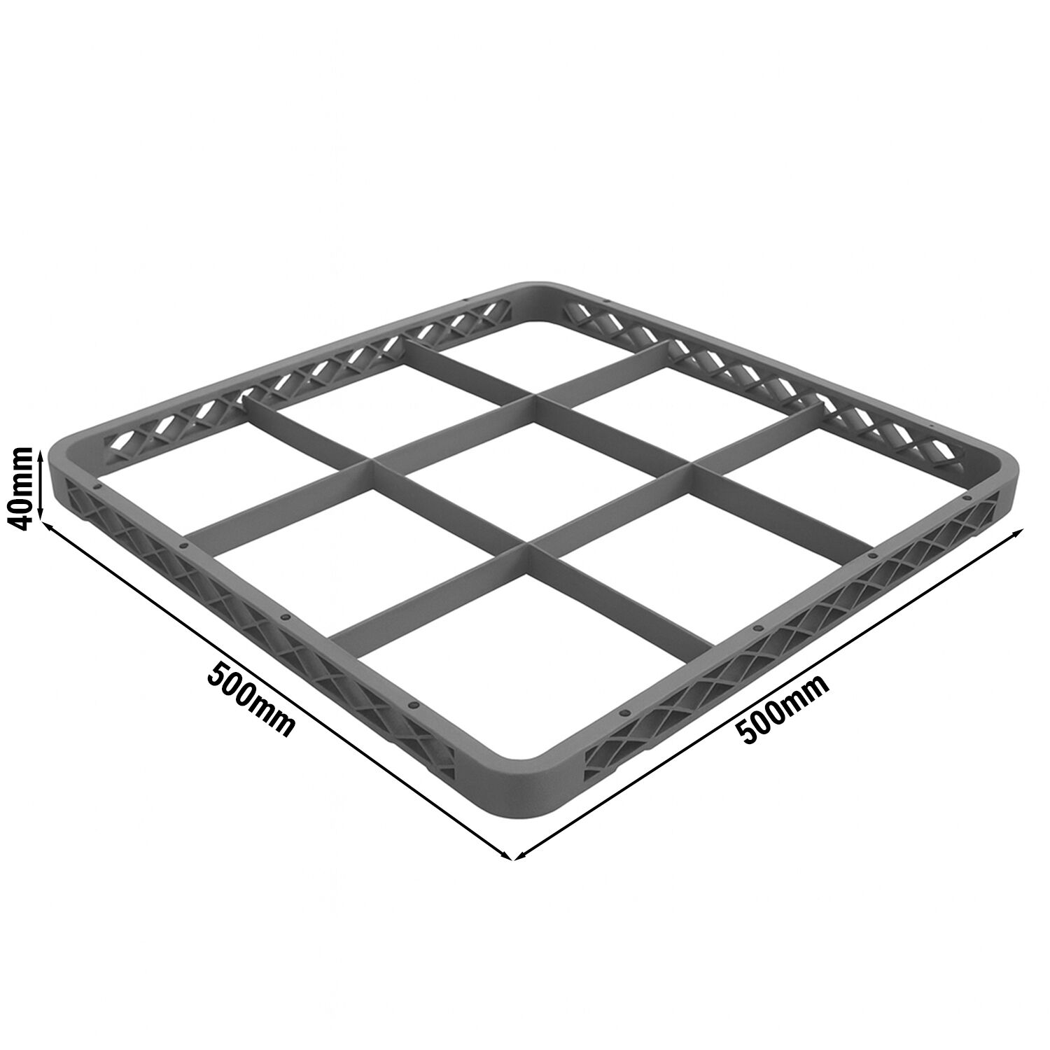 Rehausse de casier - pour casier à verres - 500x500x45mm - 9 compartiments - Beige - compatible GKU9N