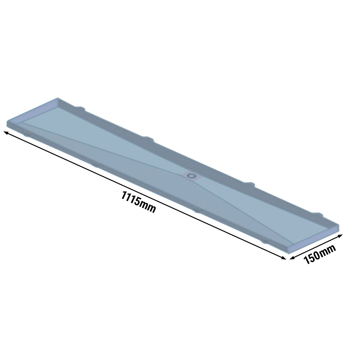 Bac d'égouttage - 150x1240x50mm - Longueur : 1,24m - pour FKI300 & FKI300E