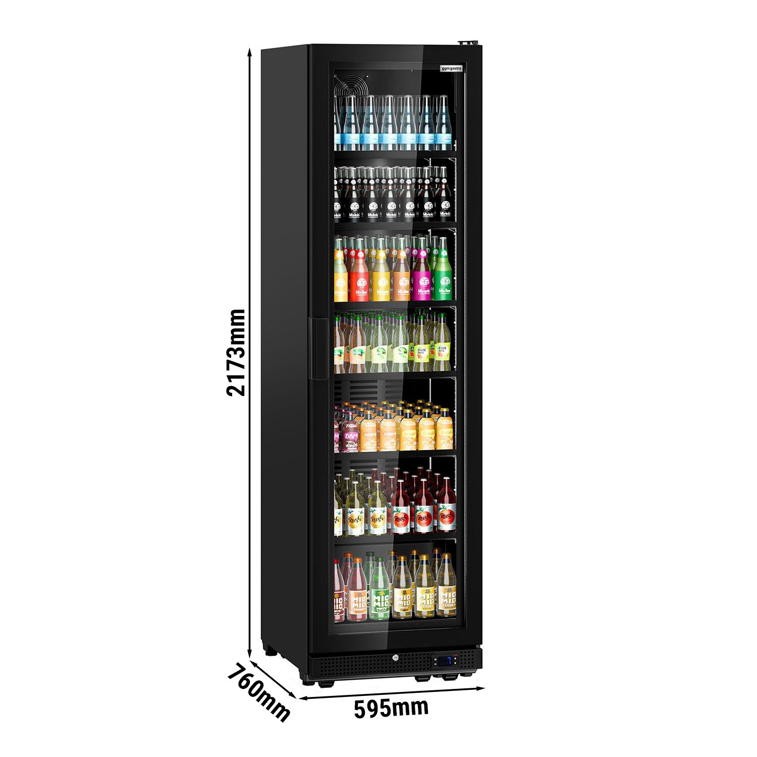 Vitrine réfrigérée à boissons - 569 litres - design sans cadre - avec 1 porte vitrée