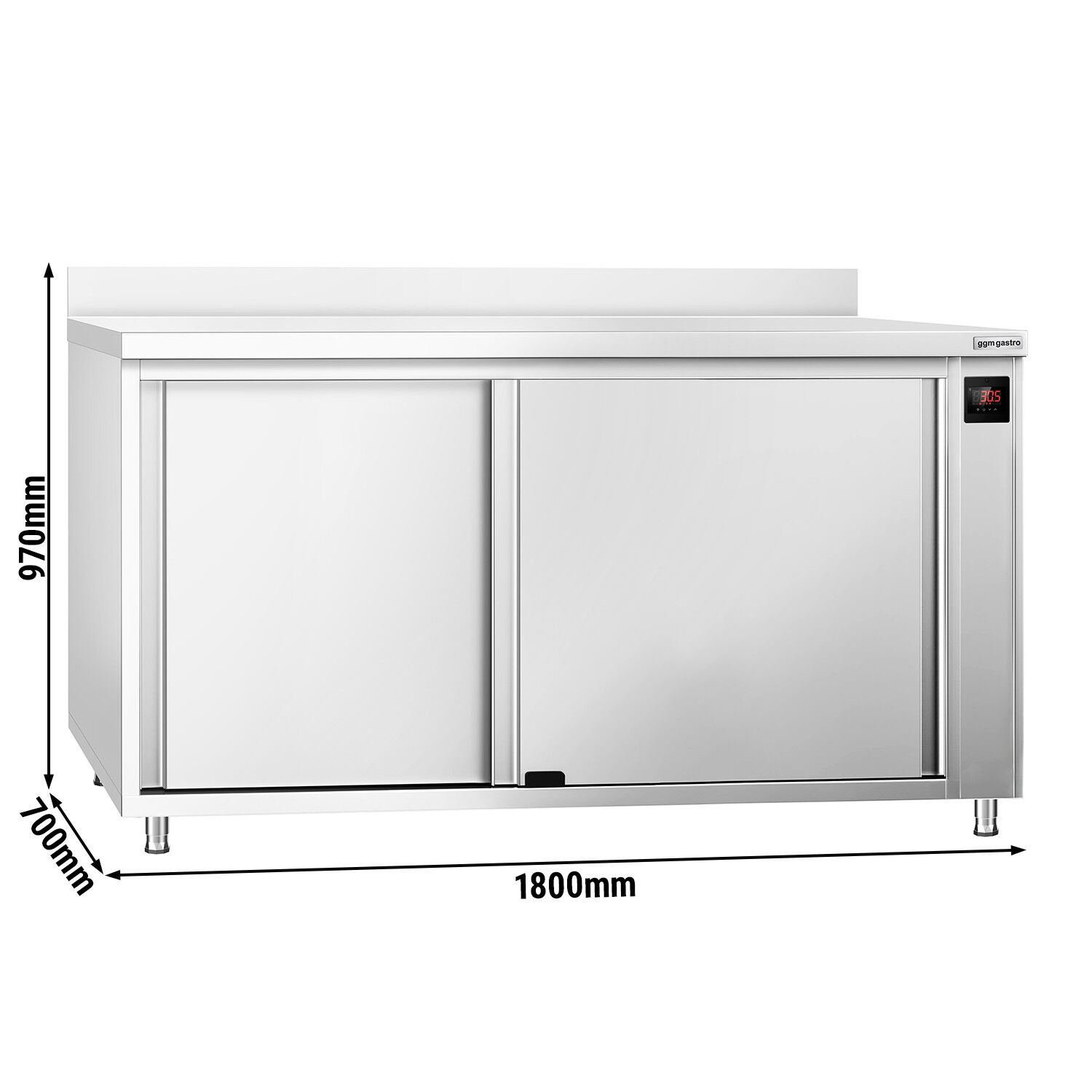 Armoire chauffante professionnelle - 2kW - 1 étagères - 1800x700x970mm