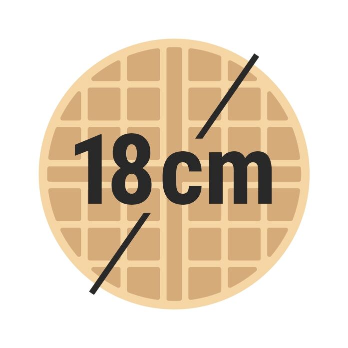 Commercial Waffle Maker - Single - Manual - 1.3kW - Shape: Round - Ø 180mm - plates with Teflon coating