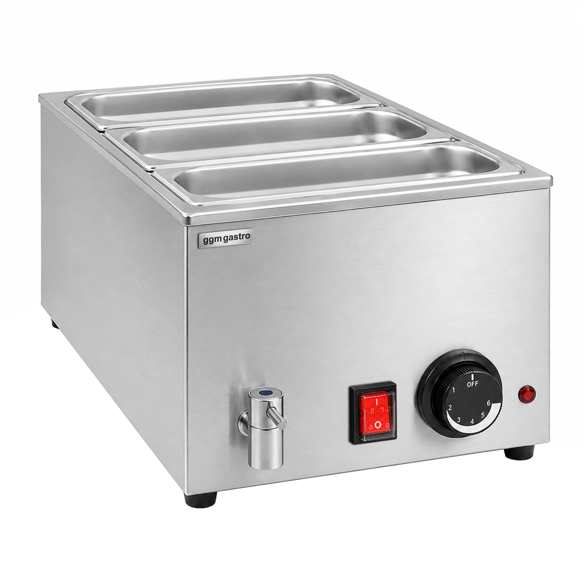 Countertop Bain Marie - GN 1/1 - 150mm deep - 1,2 kW - with Drain Tap