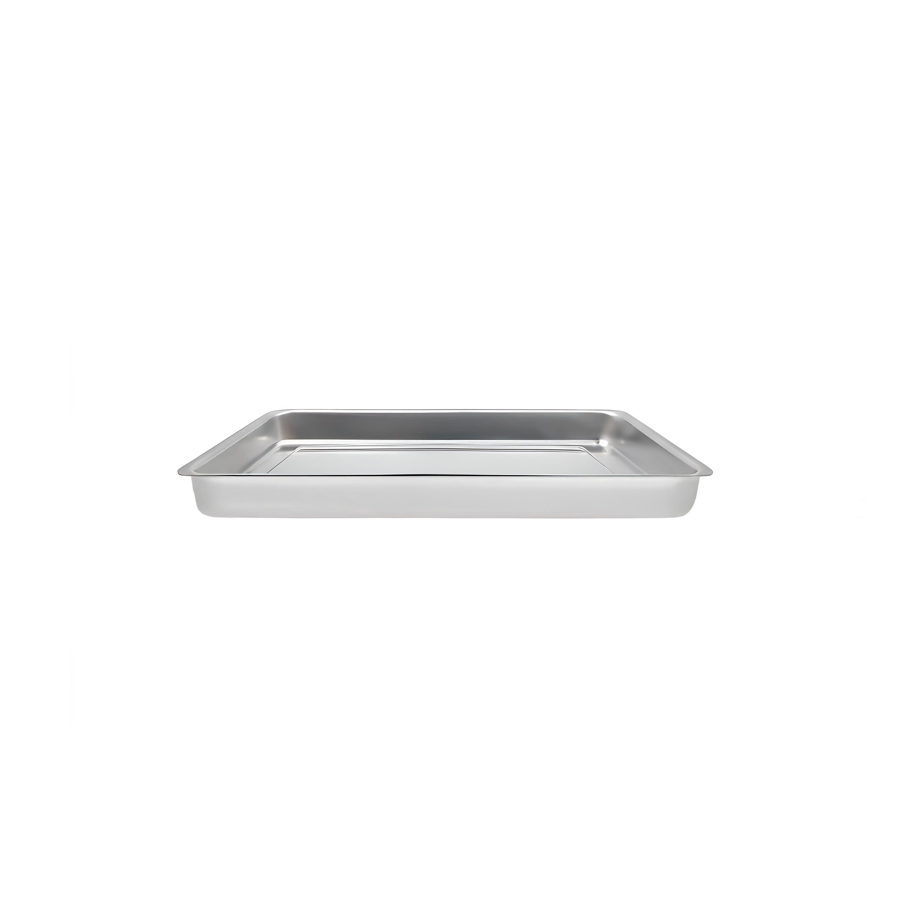Plateau de service avec rebord - Acier inoxydable - avec rebord - rectangulaire - 393x268x70mm - Hauteur : 70mm