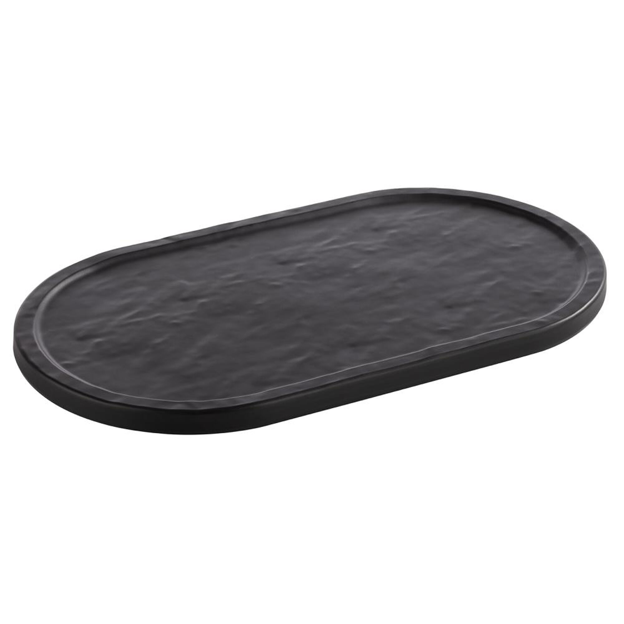 (6 pcs) Plateau de présentation - SLATE - Mélamine - 280x155mm - Hauteur:10mm - Noir - empilable, compatible lave-vaisselle