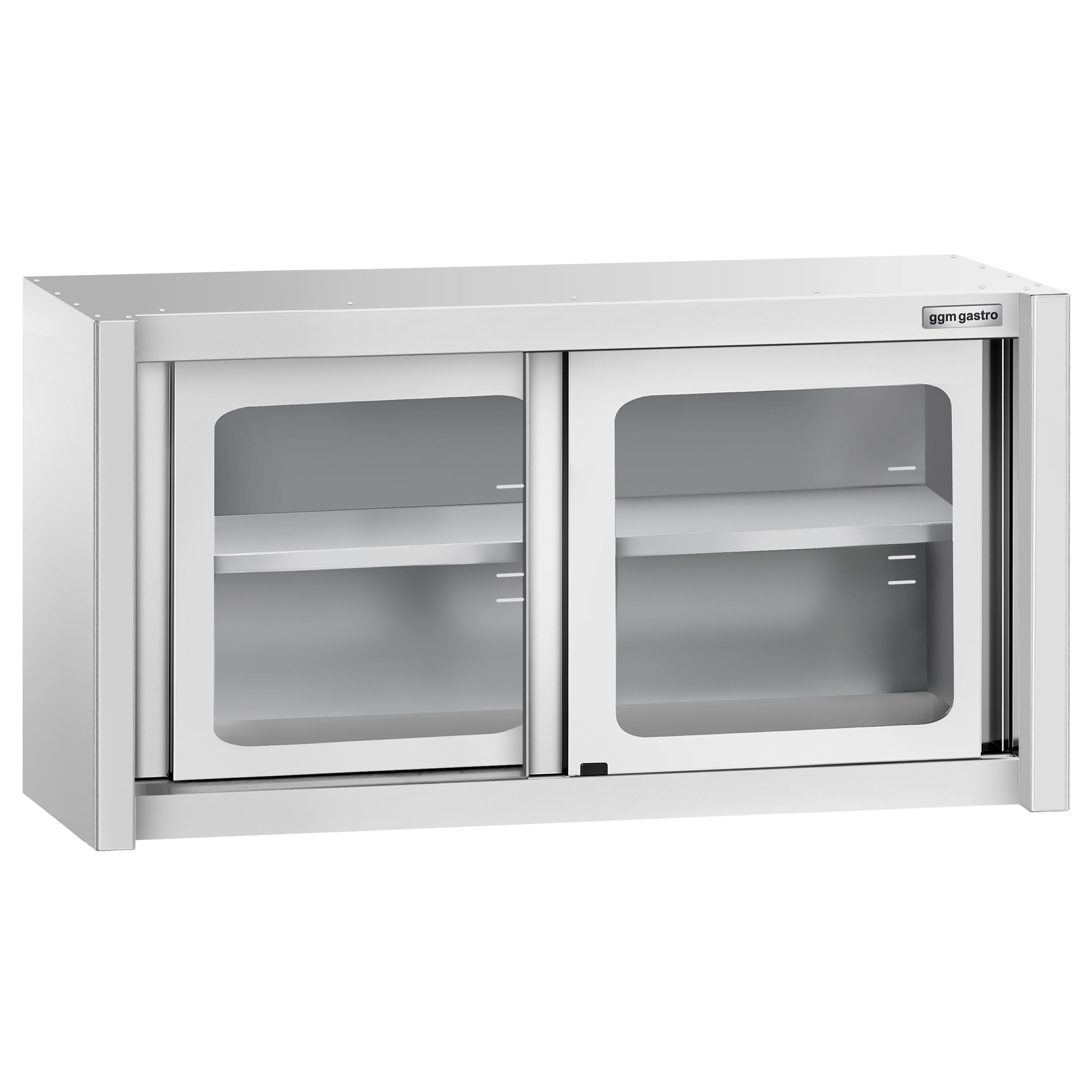 Armoire murale en acier inoxydable - 1000x400mm - avec portes coulissantes vitrées - 650mm de haut