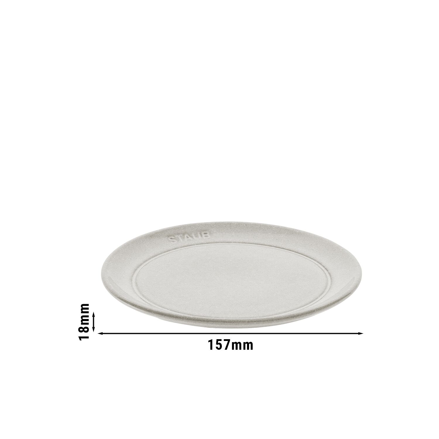 STAUB | Dining Line Ceramic Flat Plate – Ø 15 cm - White Truffle