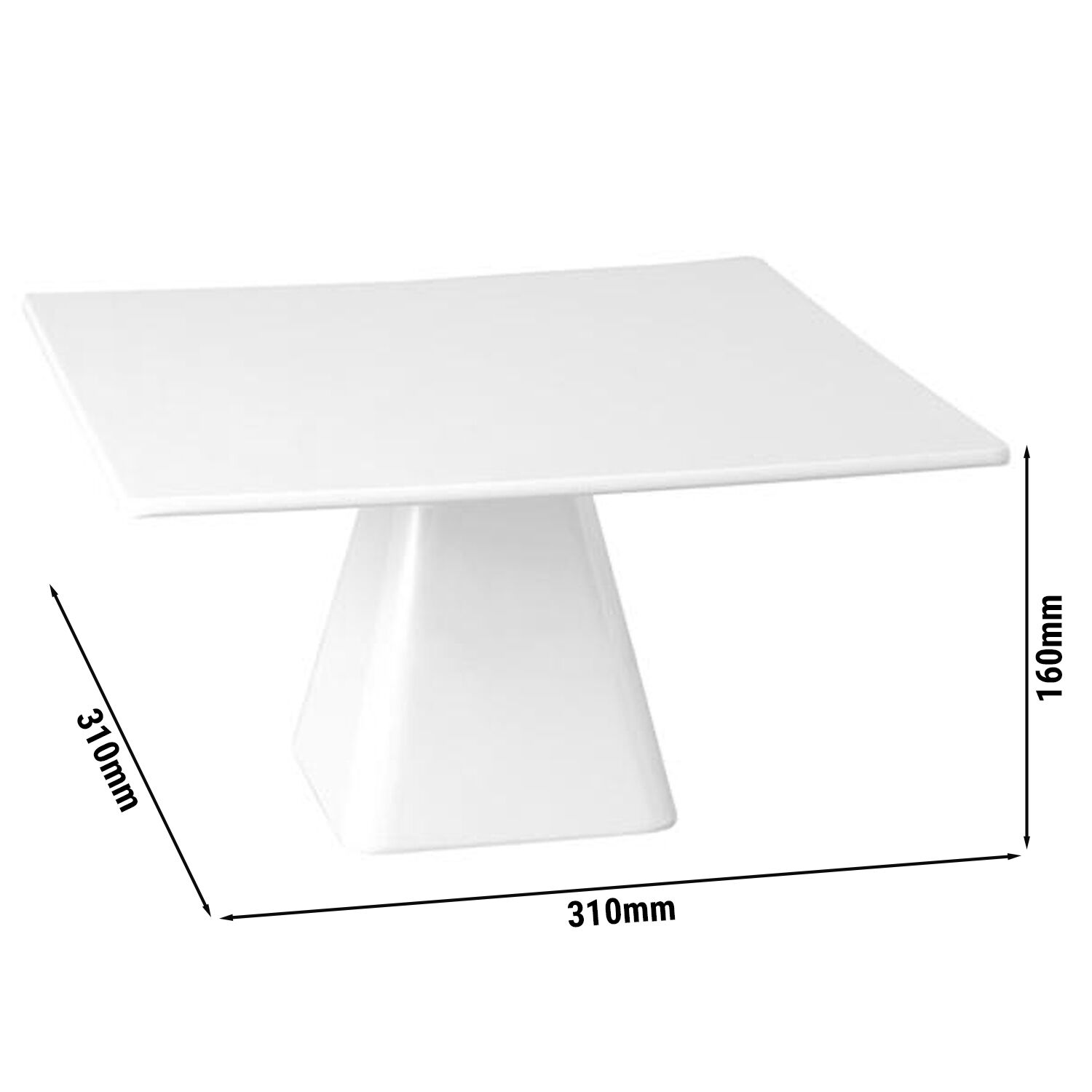 Plateau de présentation CASUAL - Mélamine - 310x310x160mm - Blanc - rectangulaire - Hauteur: 160mm