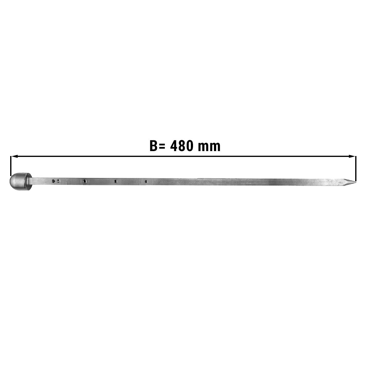 Brochette à kebab - 12x12x584mm - Inox - compatible avec DUI6R