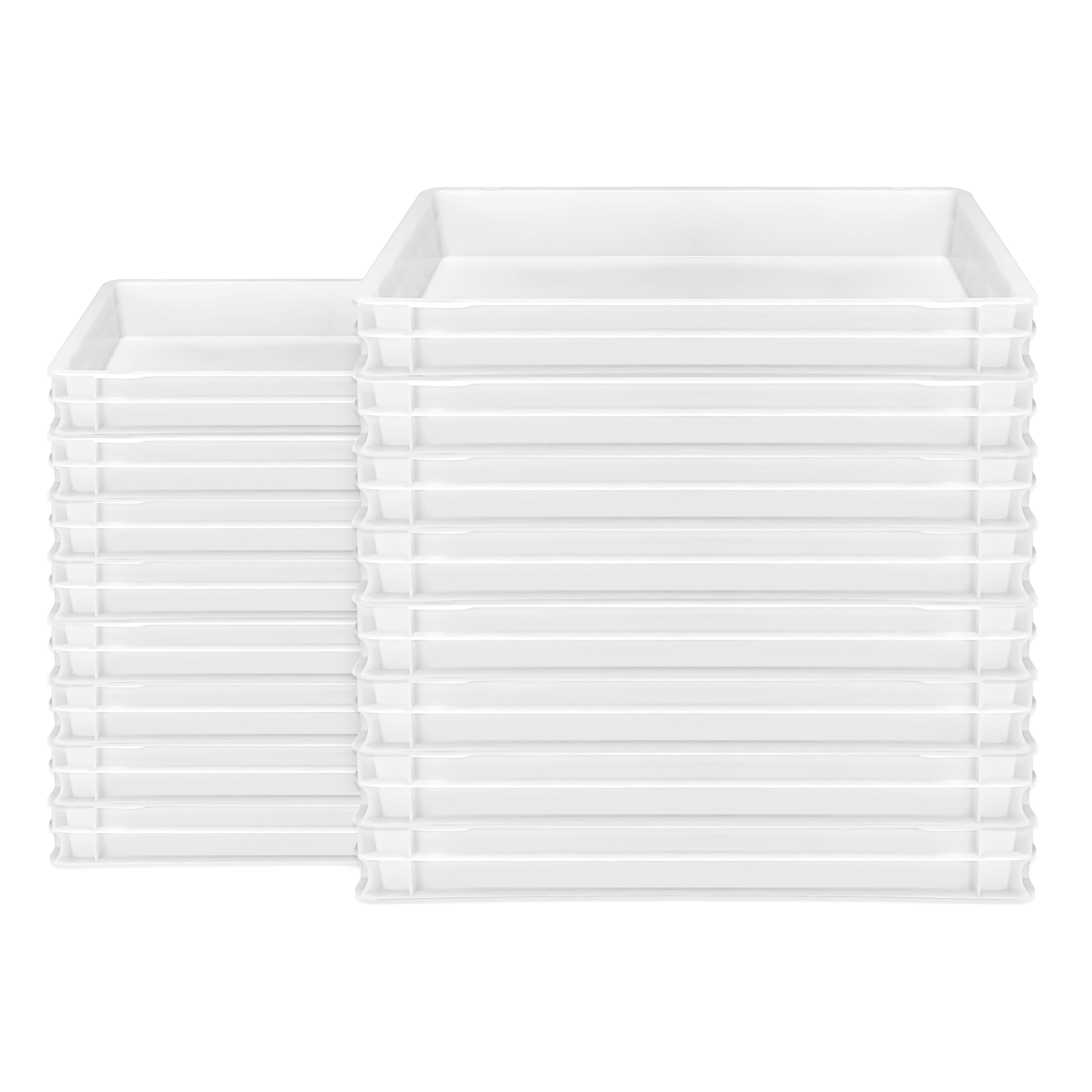(16pcs) Bac à pâtons - 600x400mm - Hauteur: 70mm - Polypropylène - Blanc
