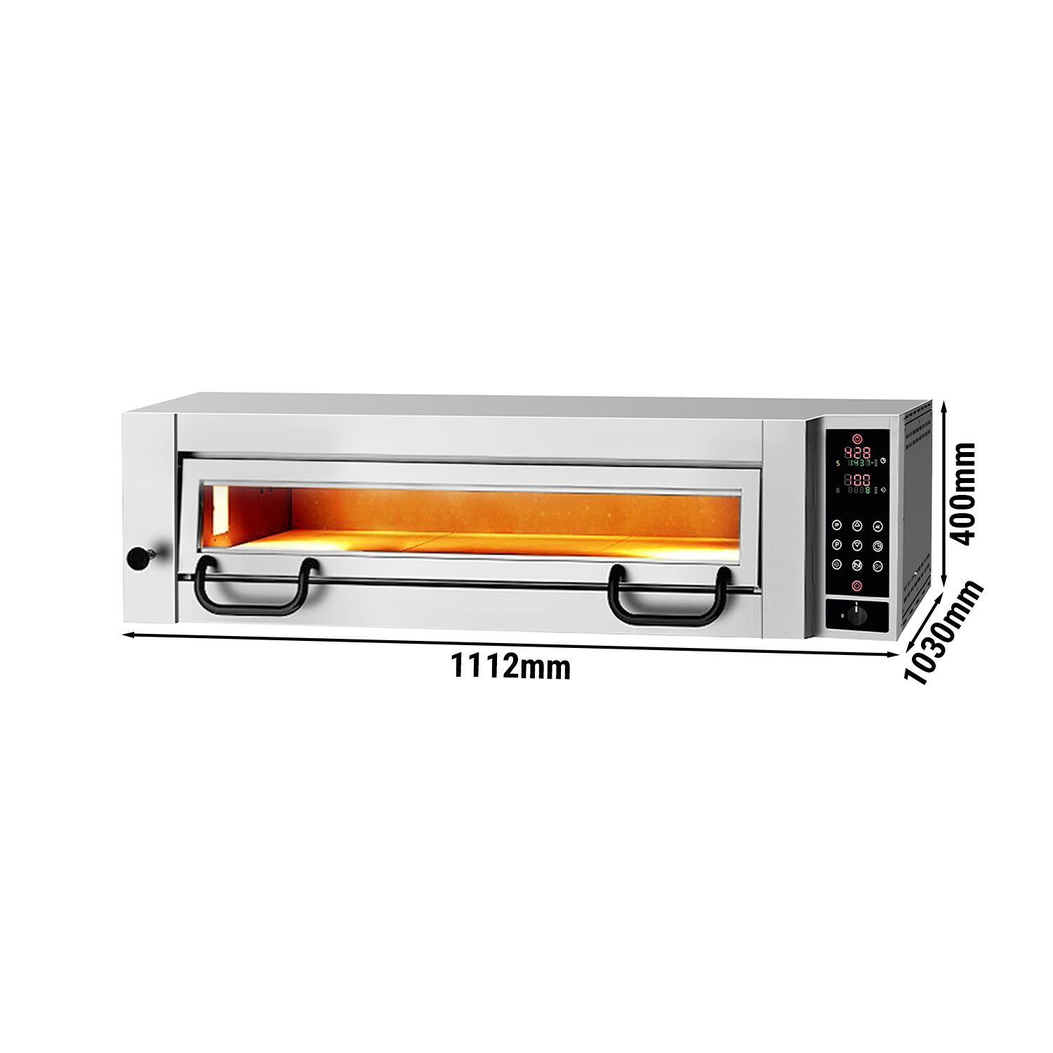 Four à pizza PROFESSIONNEL électrique - Sole en pierre réfractaire - 1 x 4 pizzas Ø34cm - 400V - Commandes électroniques