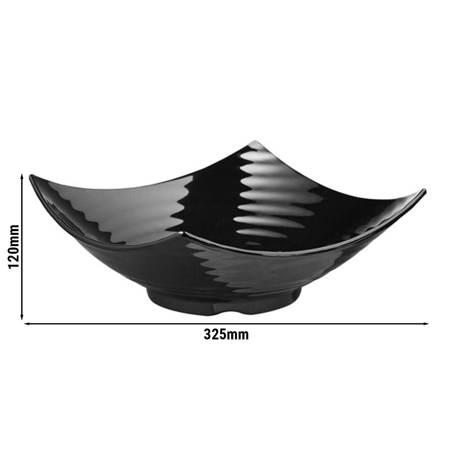 (6 pcs) Coupe - GLOBAL BUFFET - Mélamine - 3L - carré - 325x325mm - Profondeur : 120mm - Noir