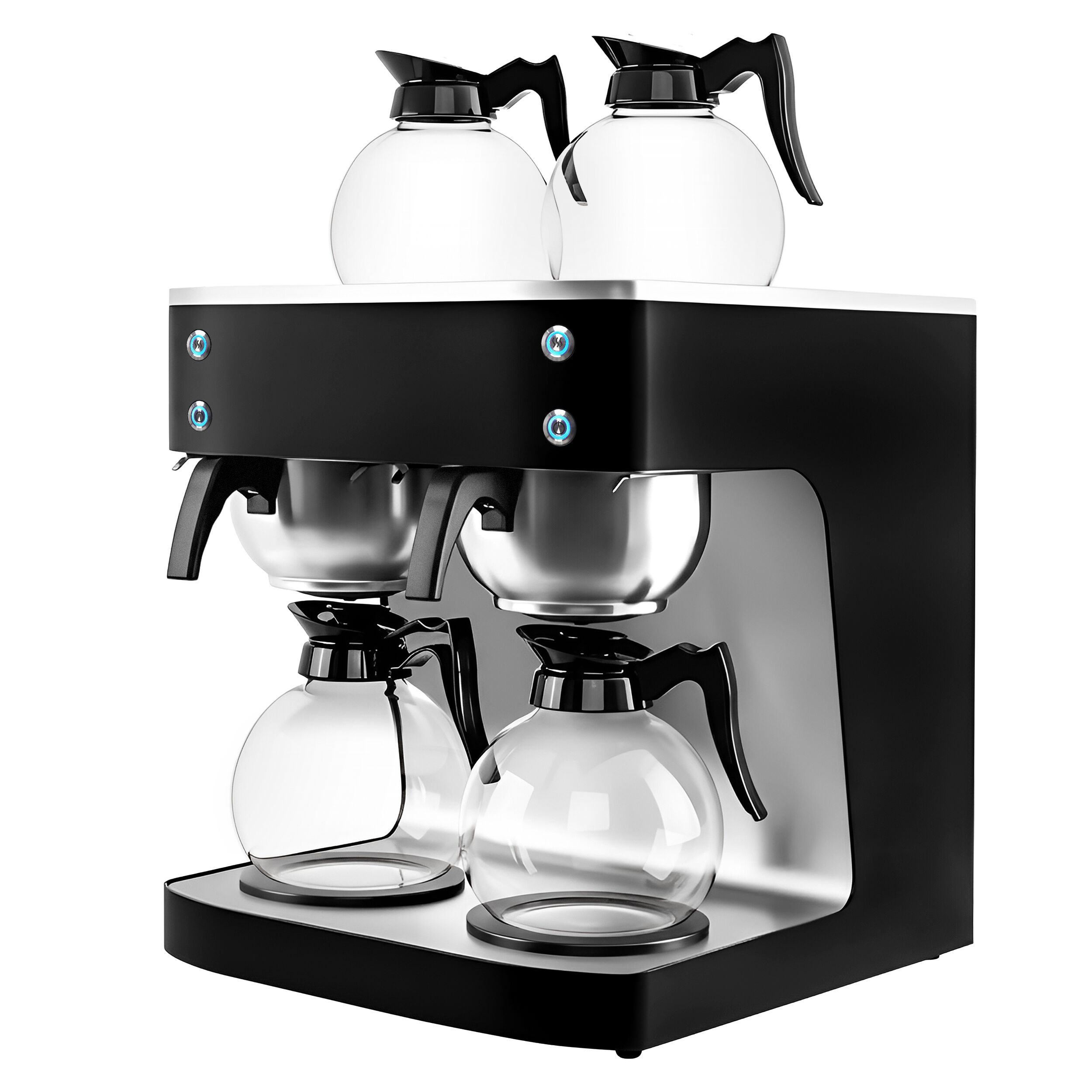 Machine à café filtre professionnelle - 2x 1,8L - 4,04 kW - remplissage manuel - avec 4 plaques chauffantes - incl. 2 pichets en verre