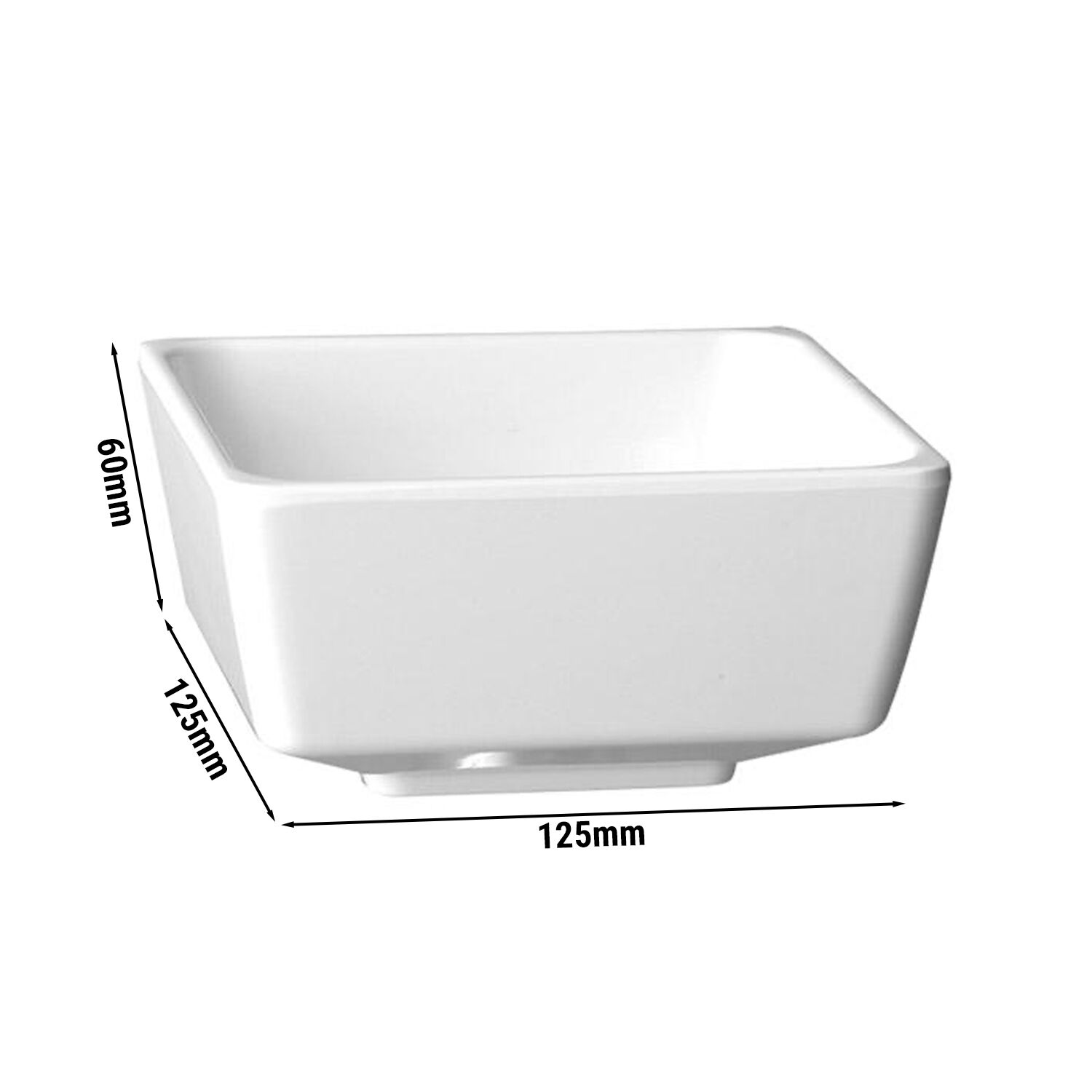 (6 pcs) Coupe - FLOAT - Mélamine - 0,5L - carré - lot de 6 - 125x125mm - Profondeur : 60mm - Blanc