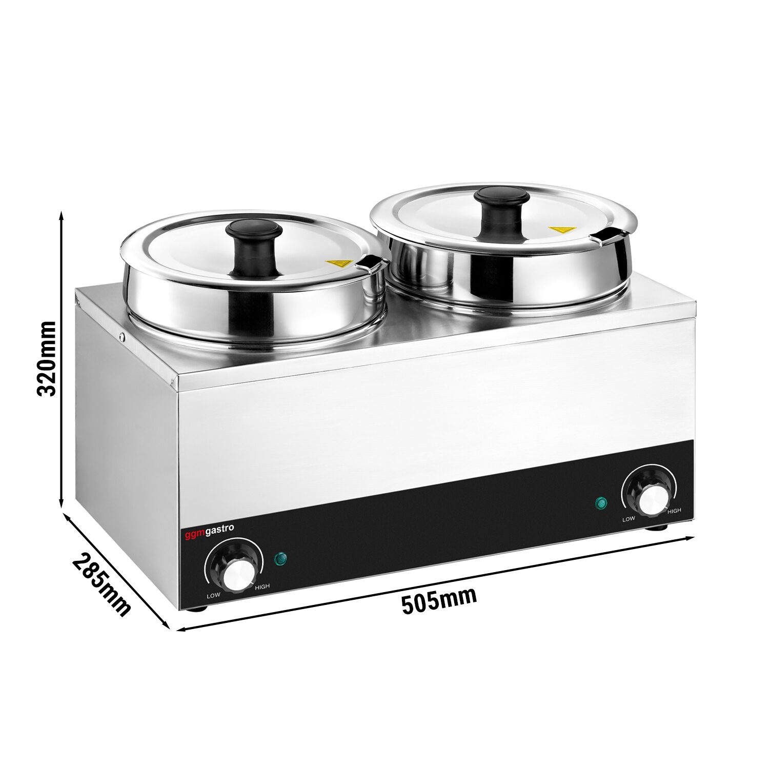 Bain-marie à sauce Inox PROFESSIONNEL - 2x6,5L (13,0L) - 400W