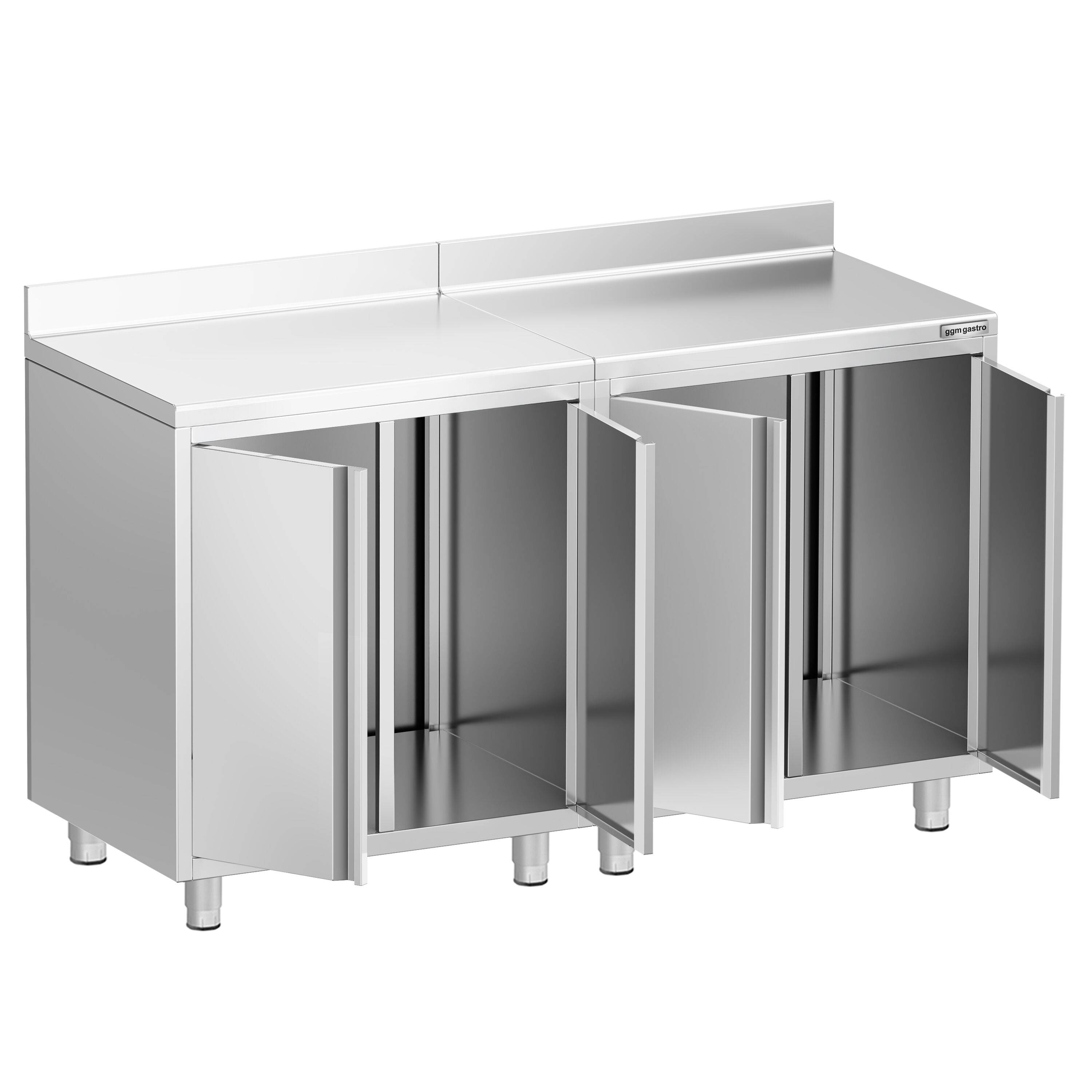 Armoire de travail PREMIUM pour machine à café filtre - 1600x600mm - avec dosseret - 4 portes battantes