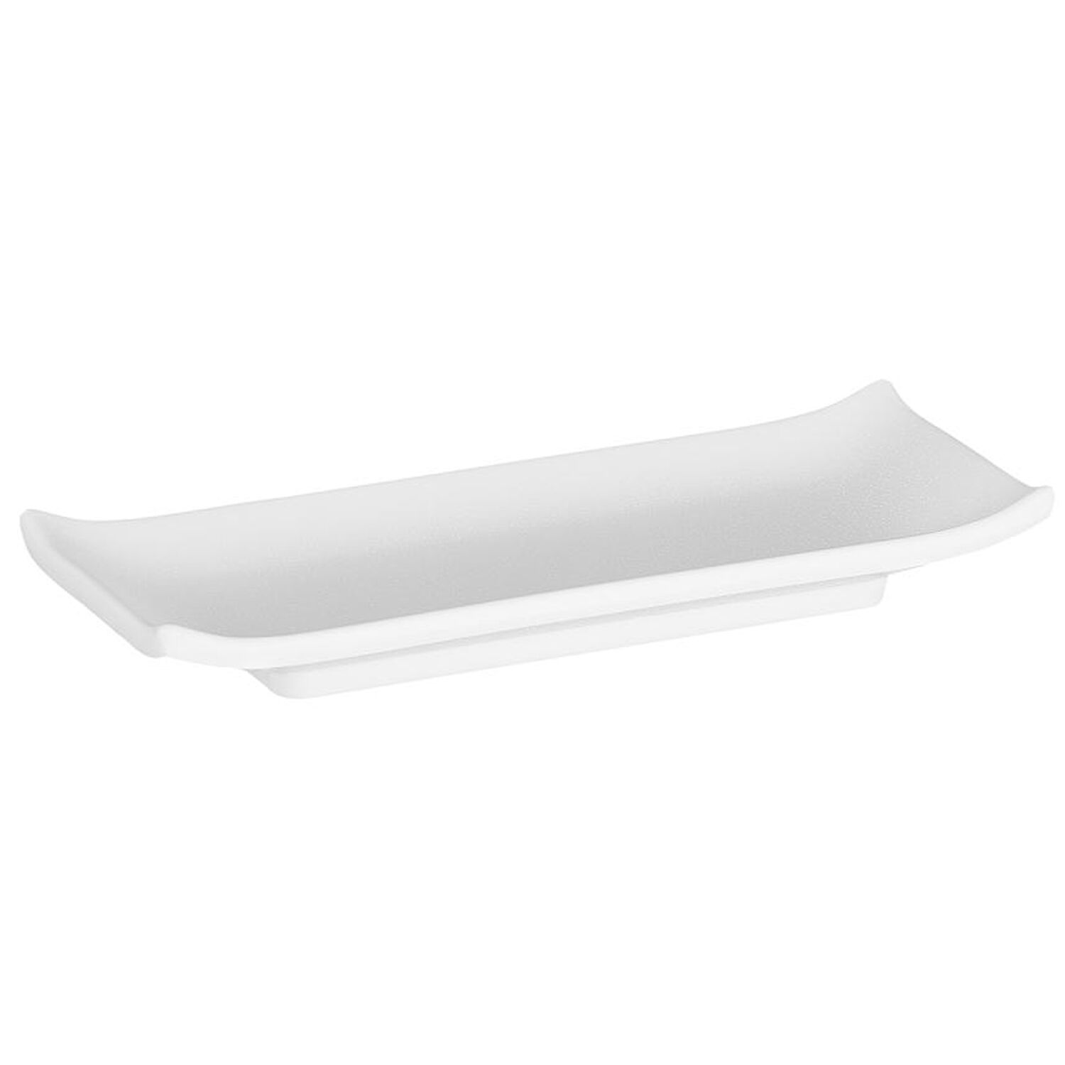 (6 pcs) Plateau de présentation - ZEN - Mélamine - 225x95mm - Hauteur:30mm - Blanc - empilable, compatible lave-vaisselle