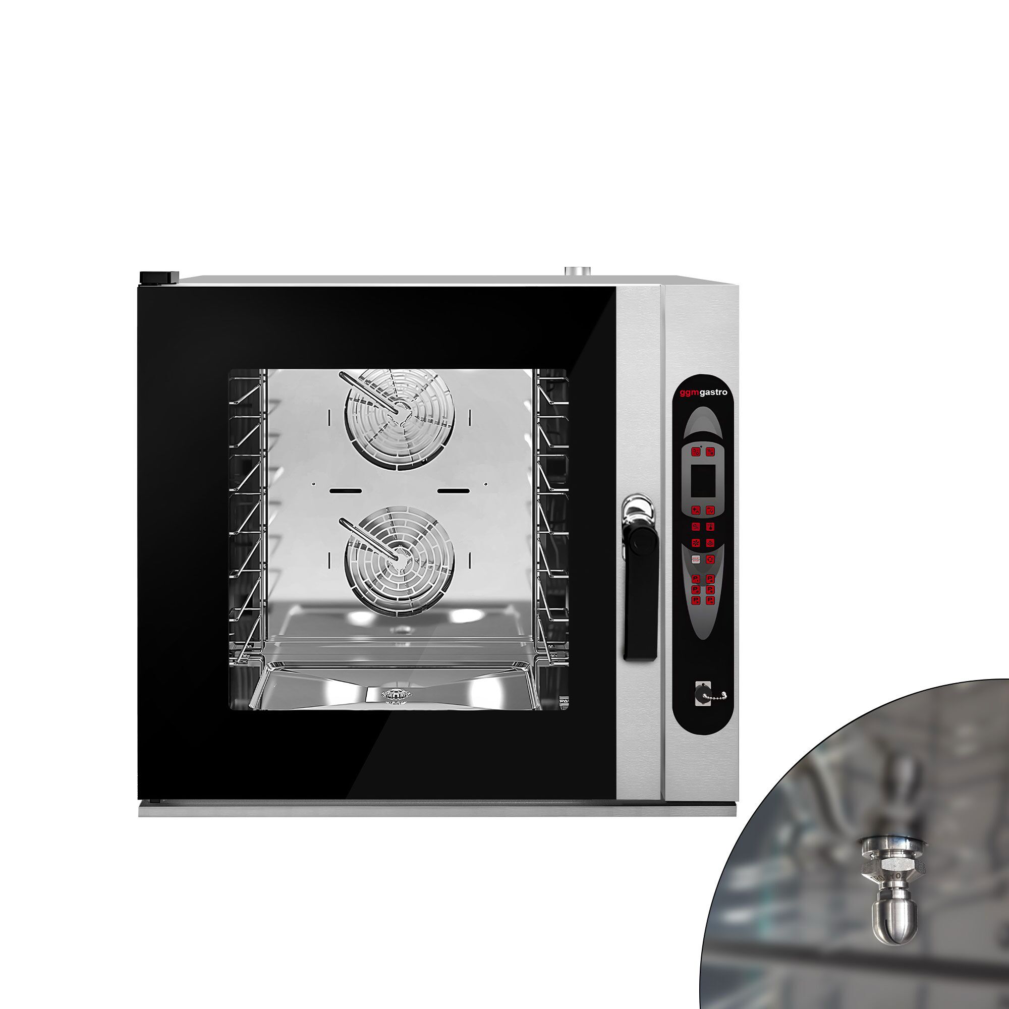 Bakery-Electric Commercial Combi Oven - Digital Controls - 2.4" LCD display - 6x EN 600x400 - incl. Automatic washing system, Wi‑Fi & USB