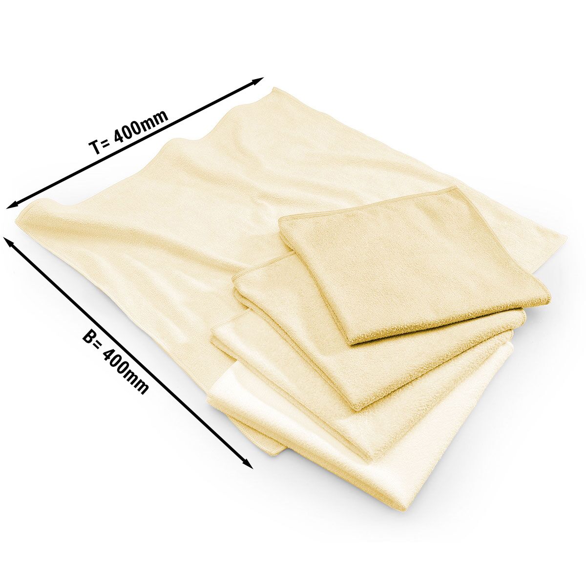 (10 pcs) Chiffons en microfibre - 40x40cm - Jaune
