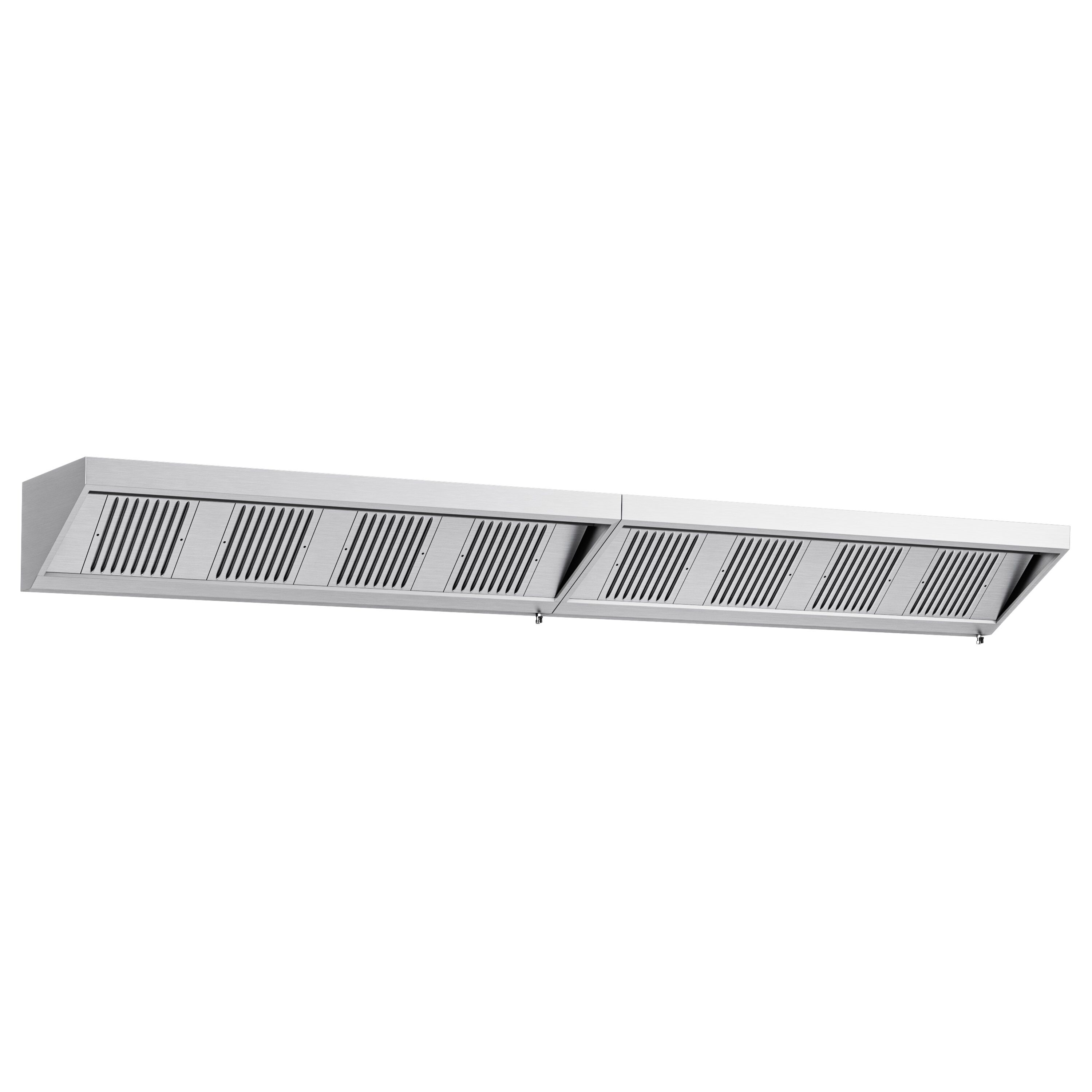 Fali elszívóernyő - 4800 mm - 700 mm mély - Labirintszűrő és világítás - motor nélkül
