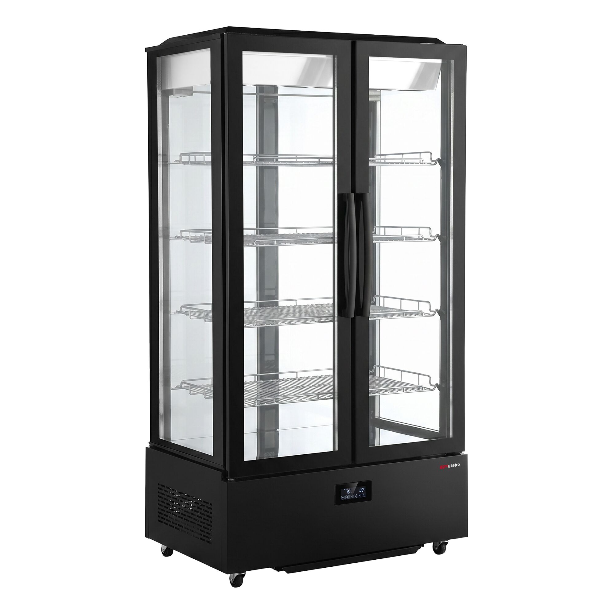 Panoramavitrine - 750 Liter - mit 4 Ablagen - LED Beleuchtung