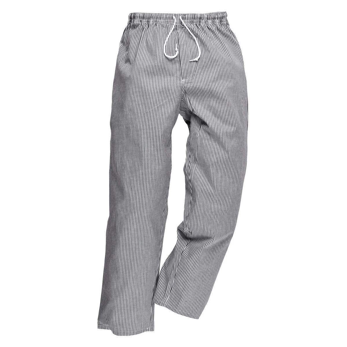 Pantalon de cuisine Bromley – à carreaux noirs – Taille : 4XL