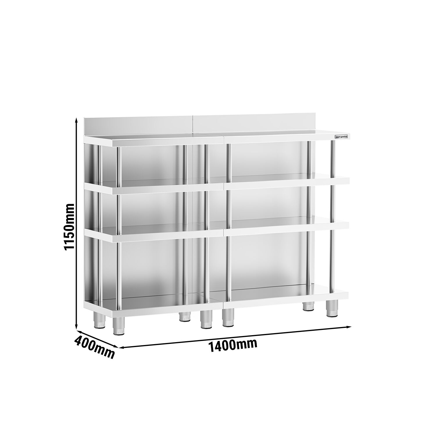 Table de préparation de cocktail - Acier inoxydable - 1400x400mm - avec étagère basse