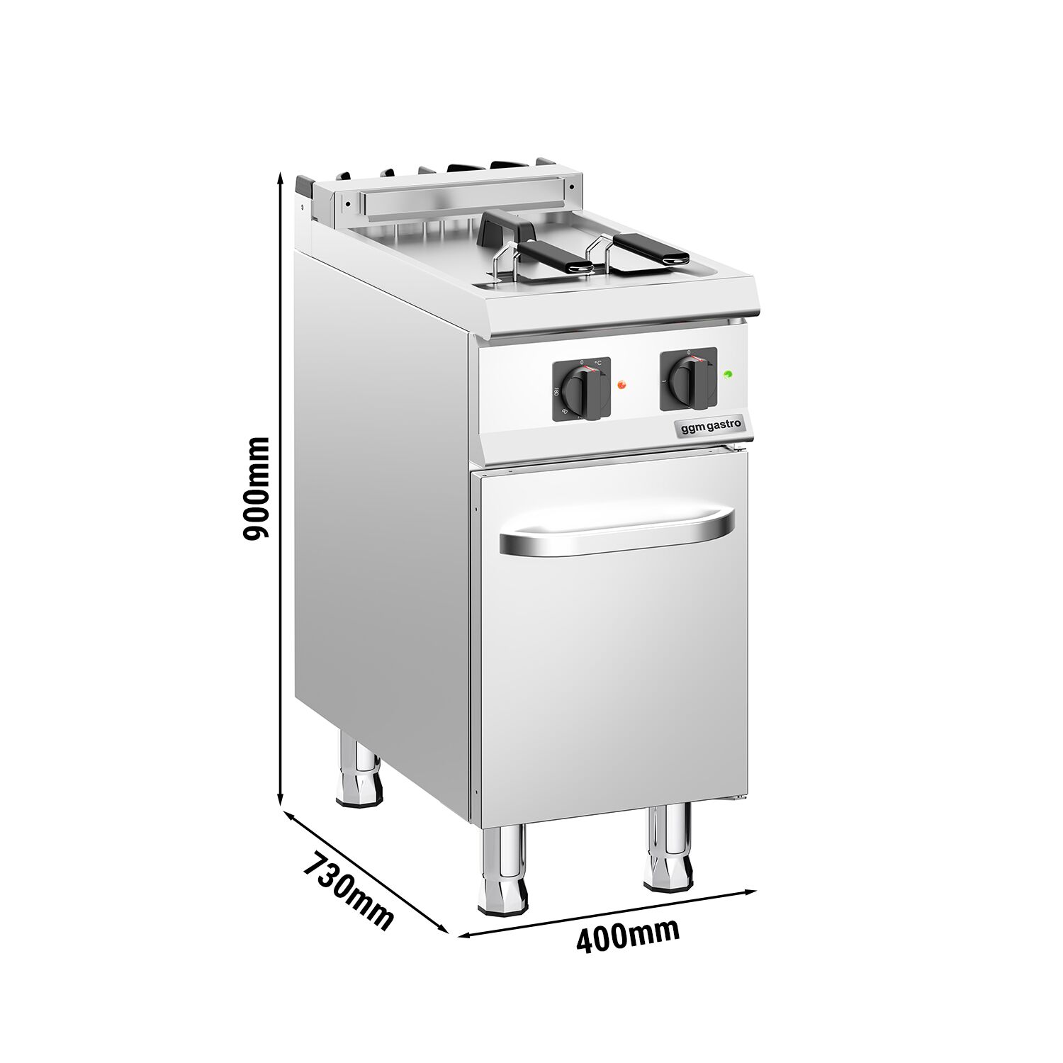 Elektro Fritteuse - 18 Liter - 14 kW - inkl. Unterbau mit 1 Tür