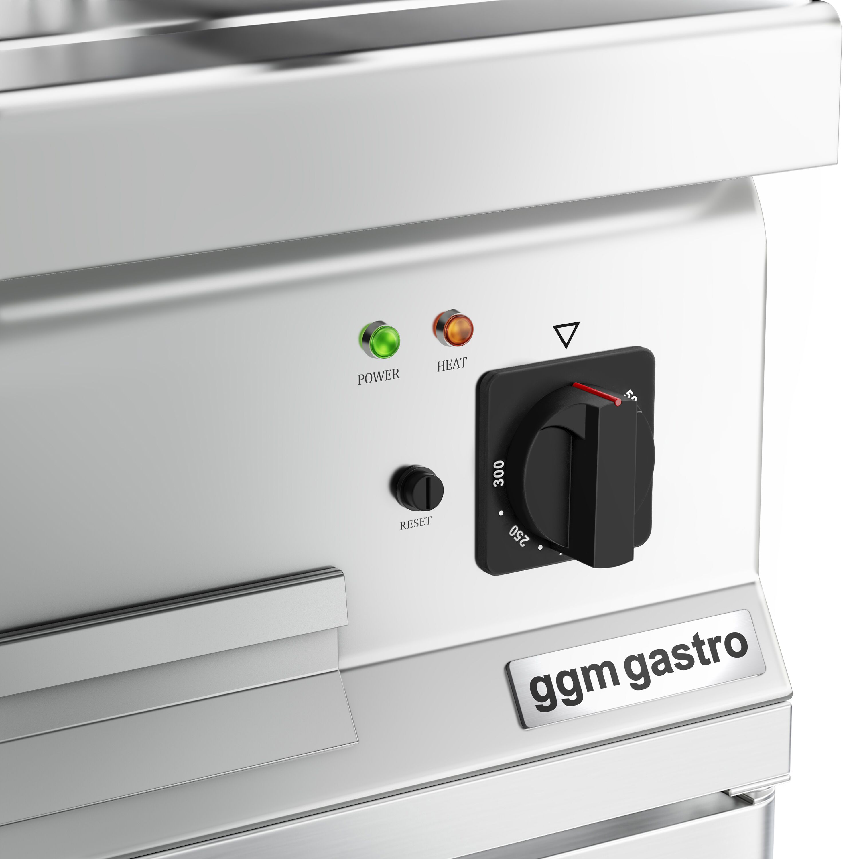 Commercial Electric Griddle - 3.6kW - Ribbed Plate - Cooking area: 395x535mm - with Cabinet Base - 1 Door