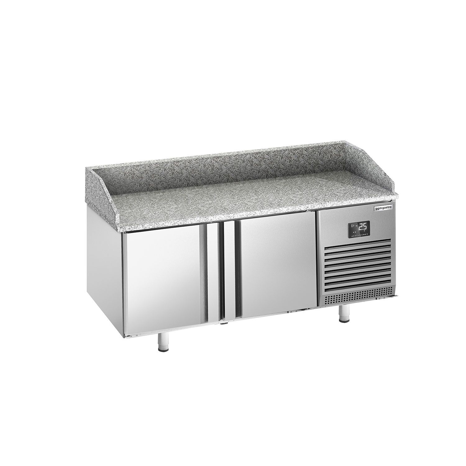 Commercial Pizza Prep Counter - Granite Top PREMIUM PLUS - 1738x800mm - with 2 doors