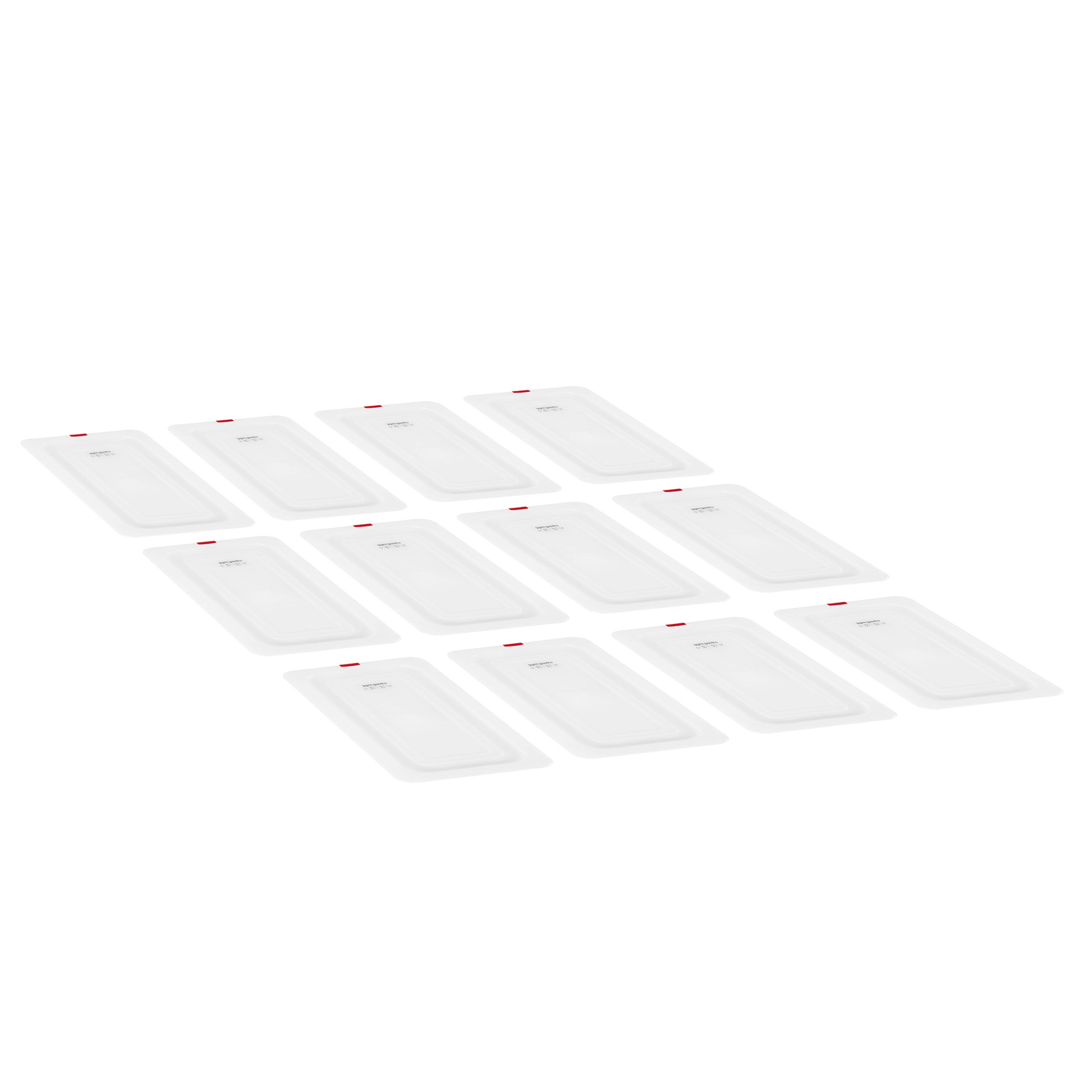 (12 pièces) Couvercle GN en Polypropylène 1/3 - Transparent - 325 x 176 mm - Hauteur: 17 mm